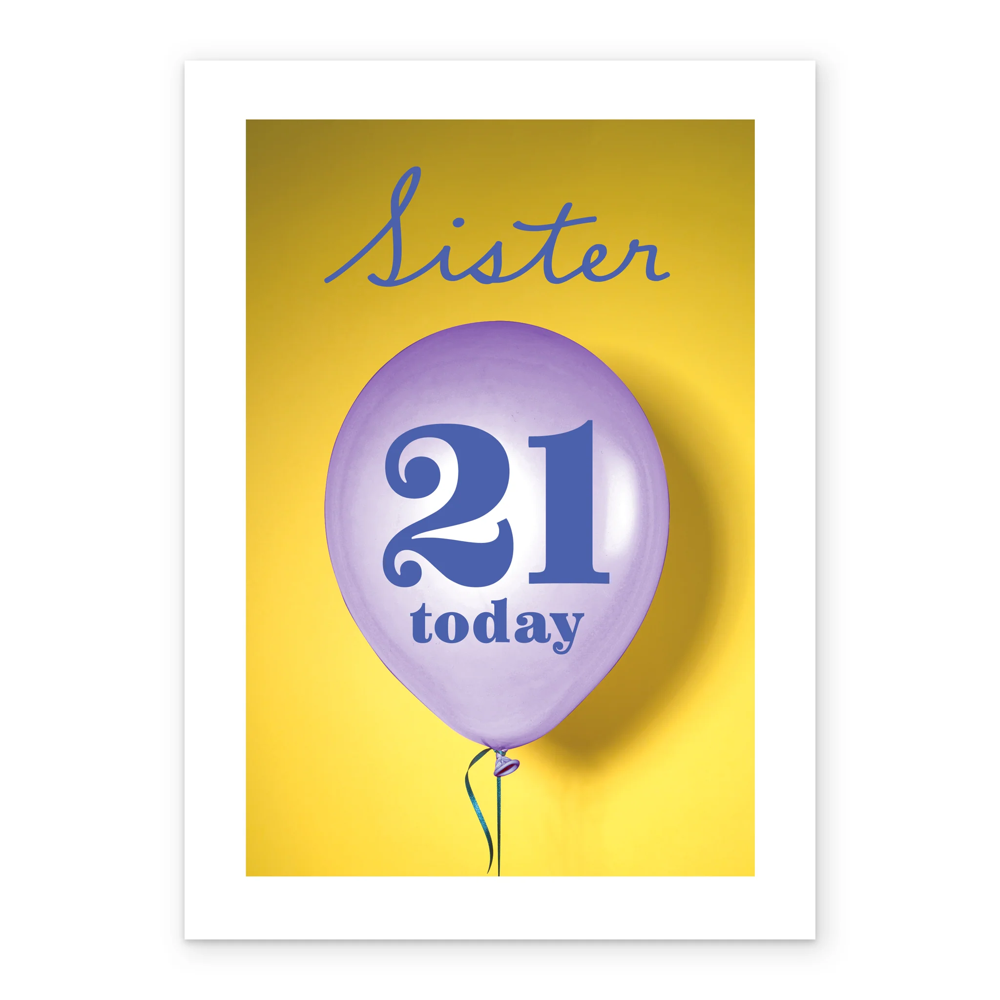 Personalised & Editable Purple Balloon 21st Birthday Card - Image 2