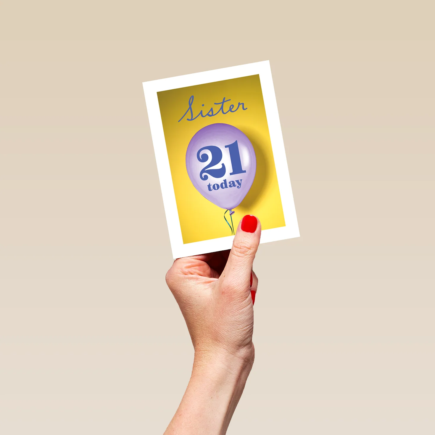 Personalised & Editable Purple Balloon 21st Birthday Card - Image 4