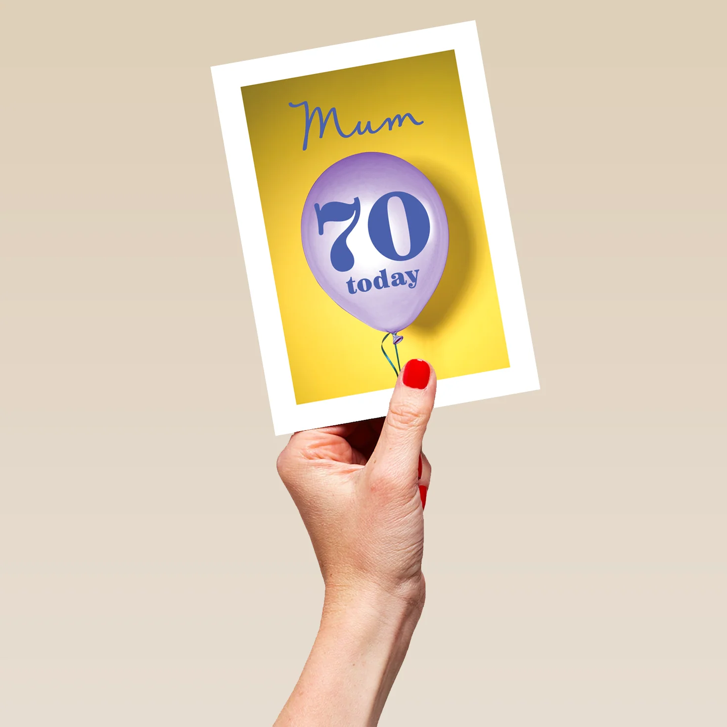 Personalised & Editable Purple Balloon 70th Birthday Card - Image 5
