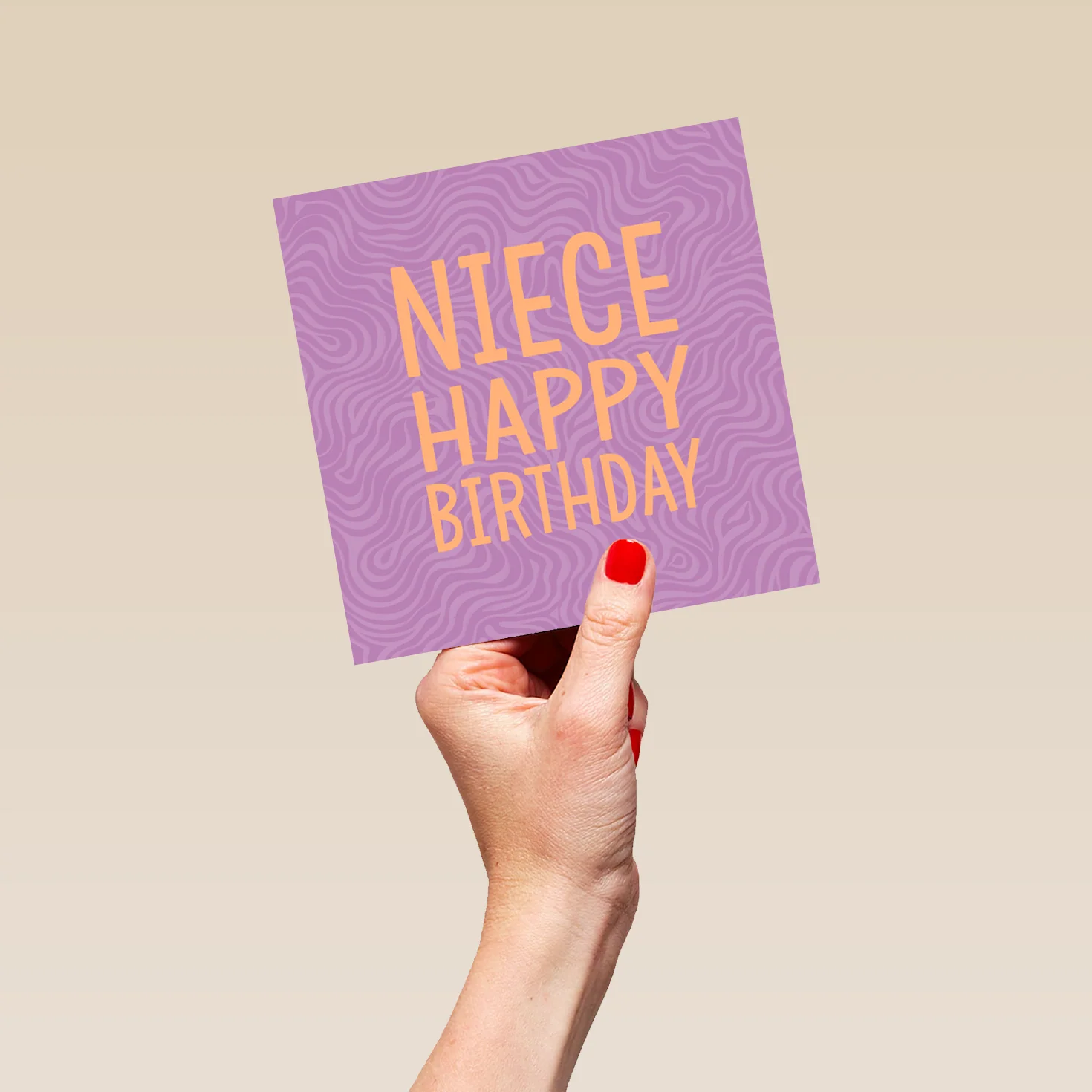 Personalised & Editable Purple Squiggles Birthday Card for Niece - Image 5