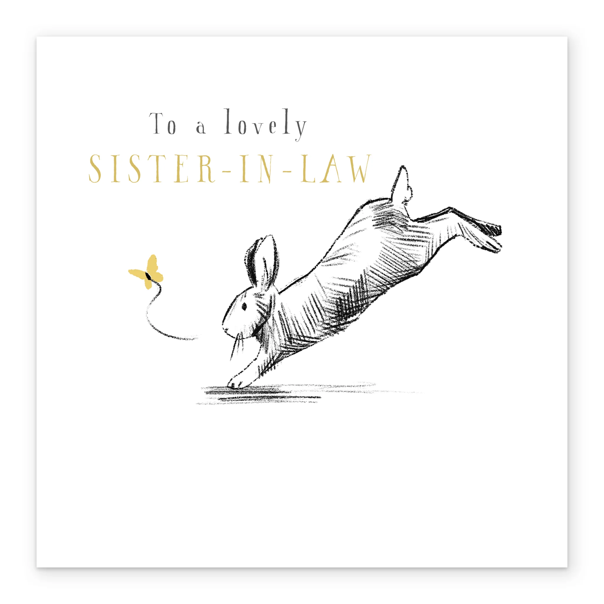 Personalised & Editable Rabbit Sister in Law Greeting Card - Image 2