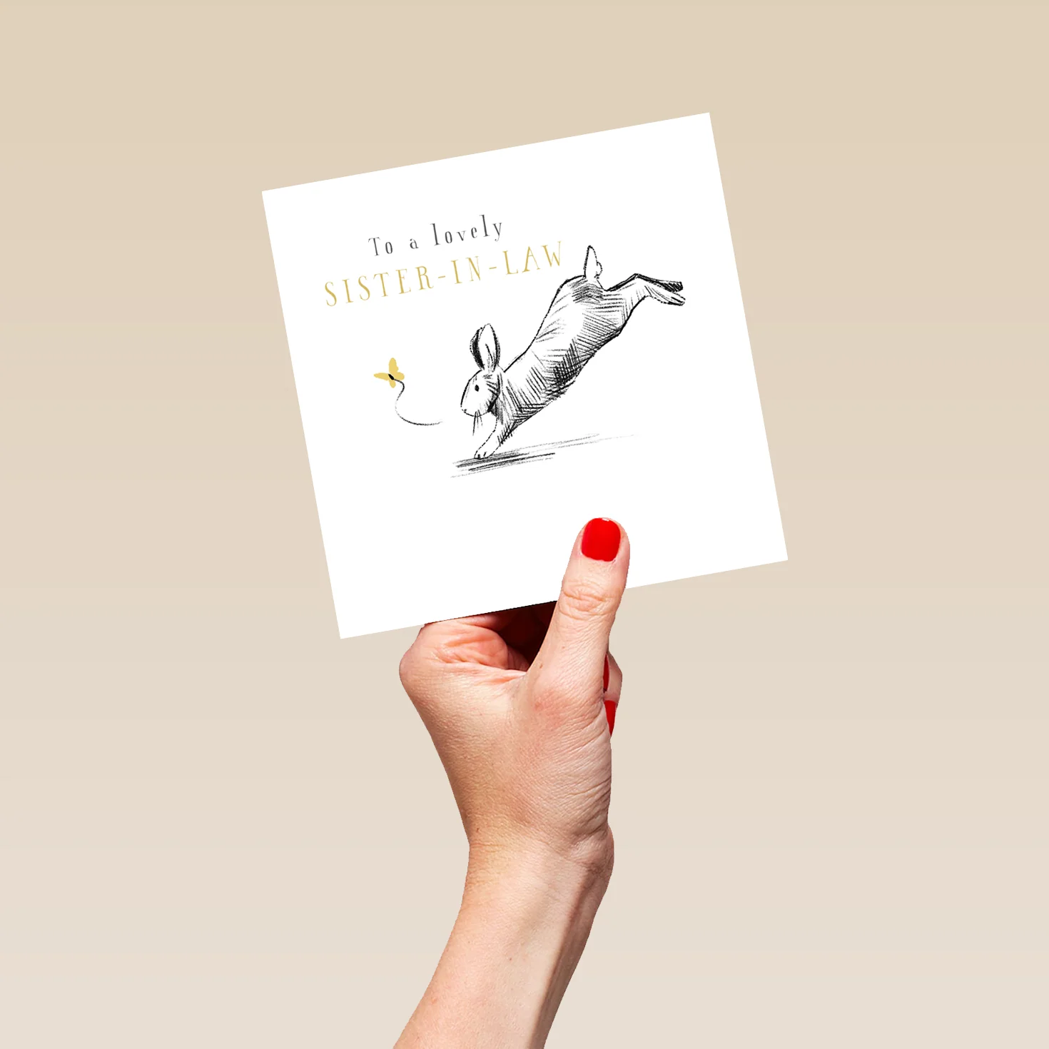 Personalised & Editable Rabbit Sister in Law Greeting Card - Image 5