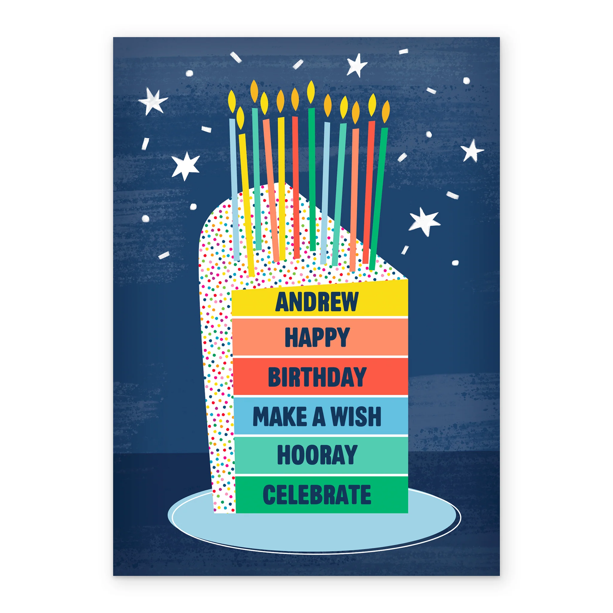 Personalised & Editable Rainbow Cake Birthday Card - Image 2