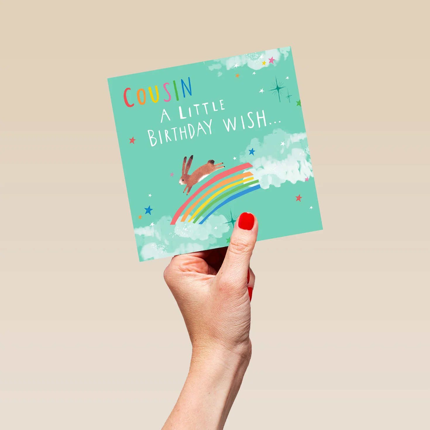 Personalised & Editable Rainbow Cousin Birthday Card - Image 5