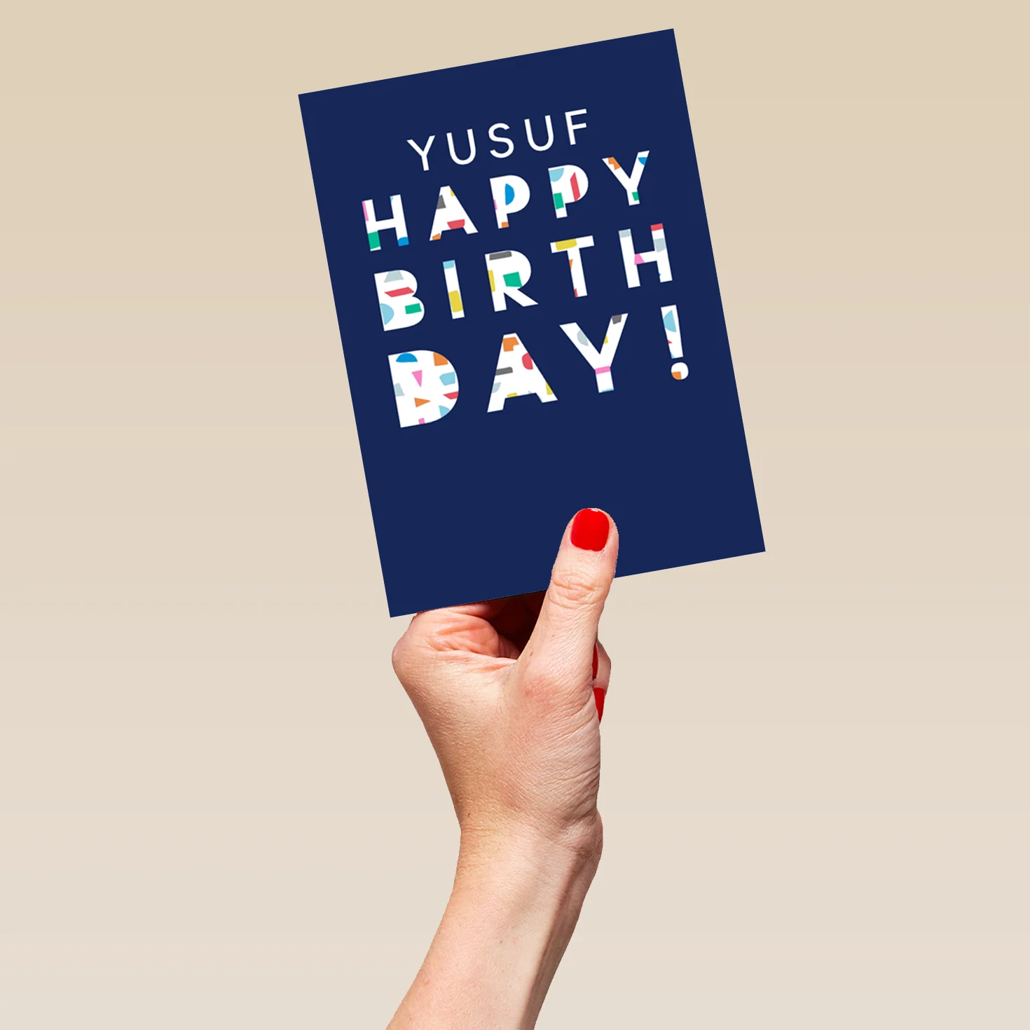 Personalised Editable Rainbow Stripe Birthday Card - Image 5