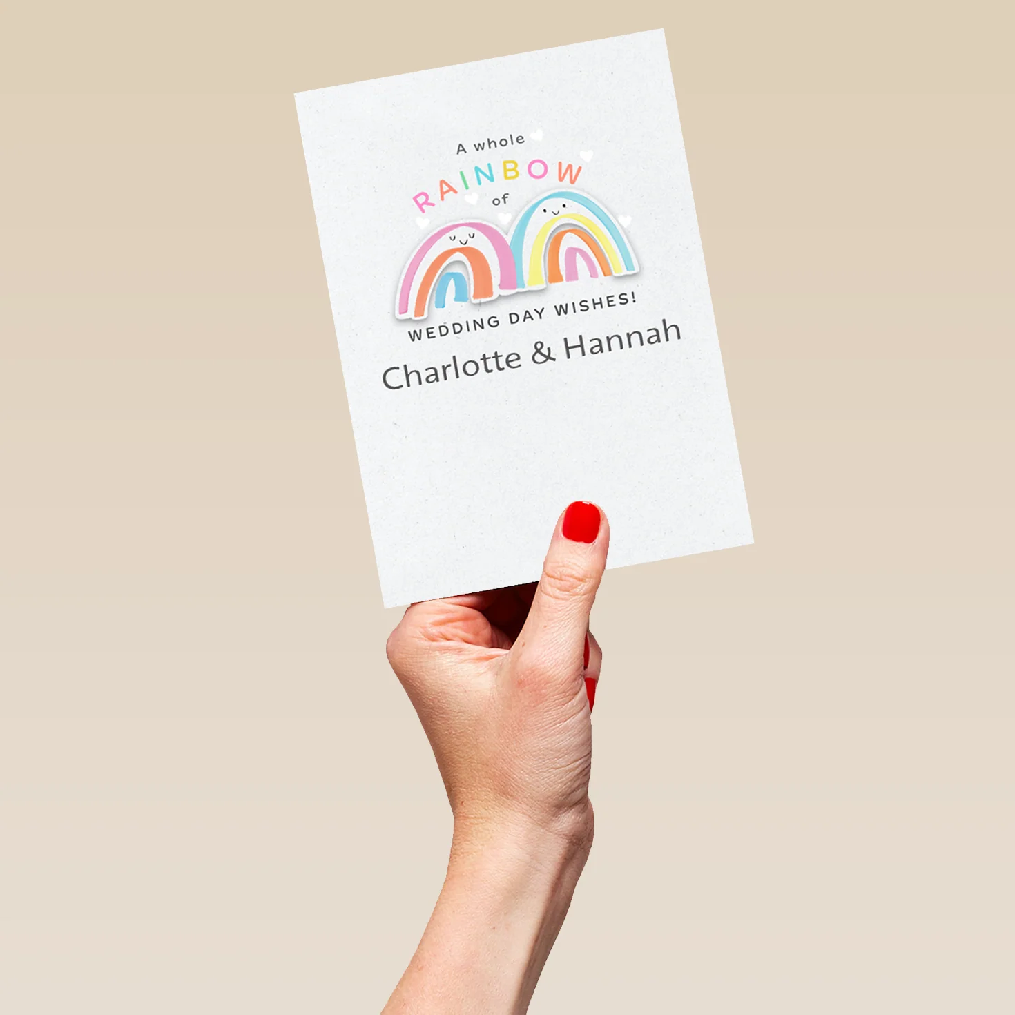 Personalised Editable Rainbow Wedding Congratulations Card - Image 5
