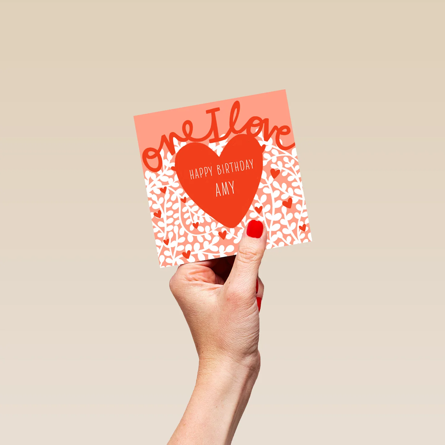 Personalised & Editable Red One I Love Birthday Card - Image 4