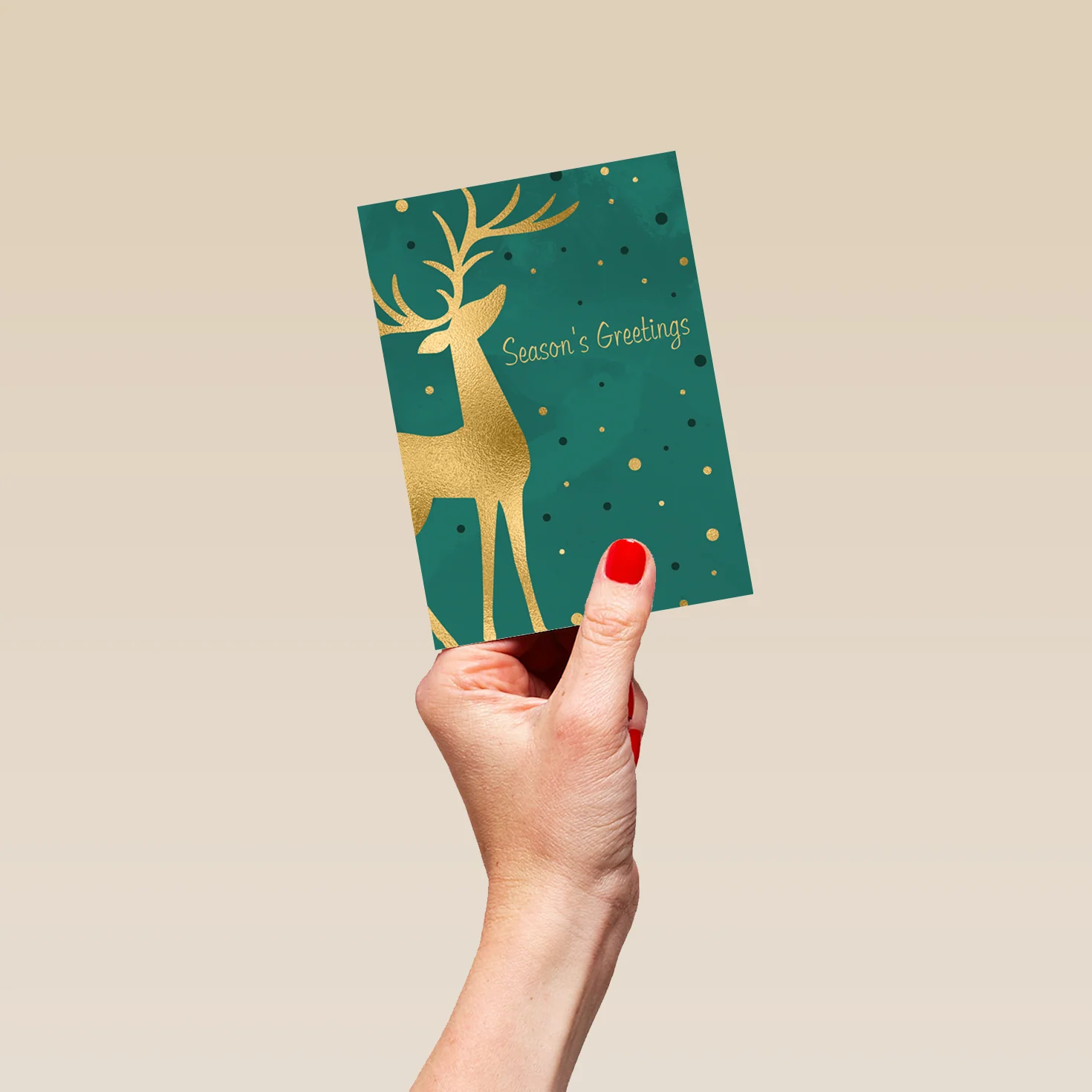 Personalised Editable Reindeer Silhouette Christmas Card - Image 4