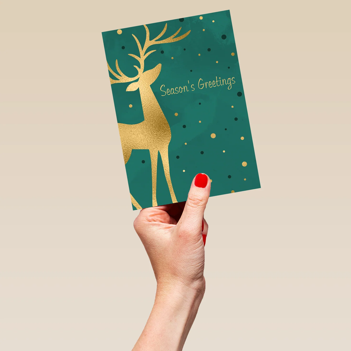 Personalised Editable Reindeer Silhouette Christmas Card - Image 5