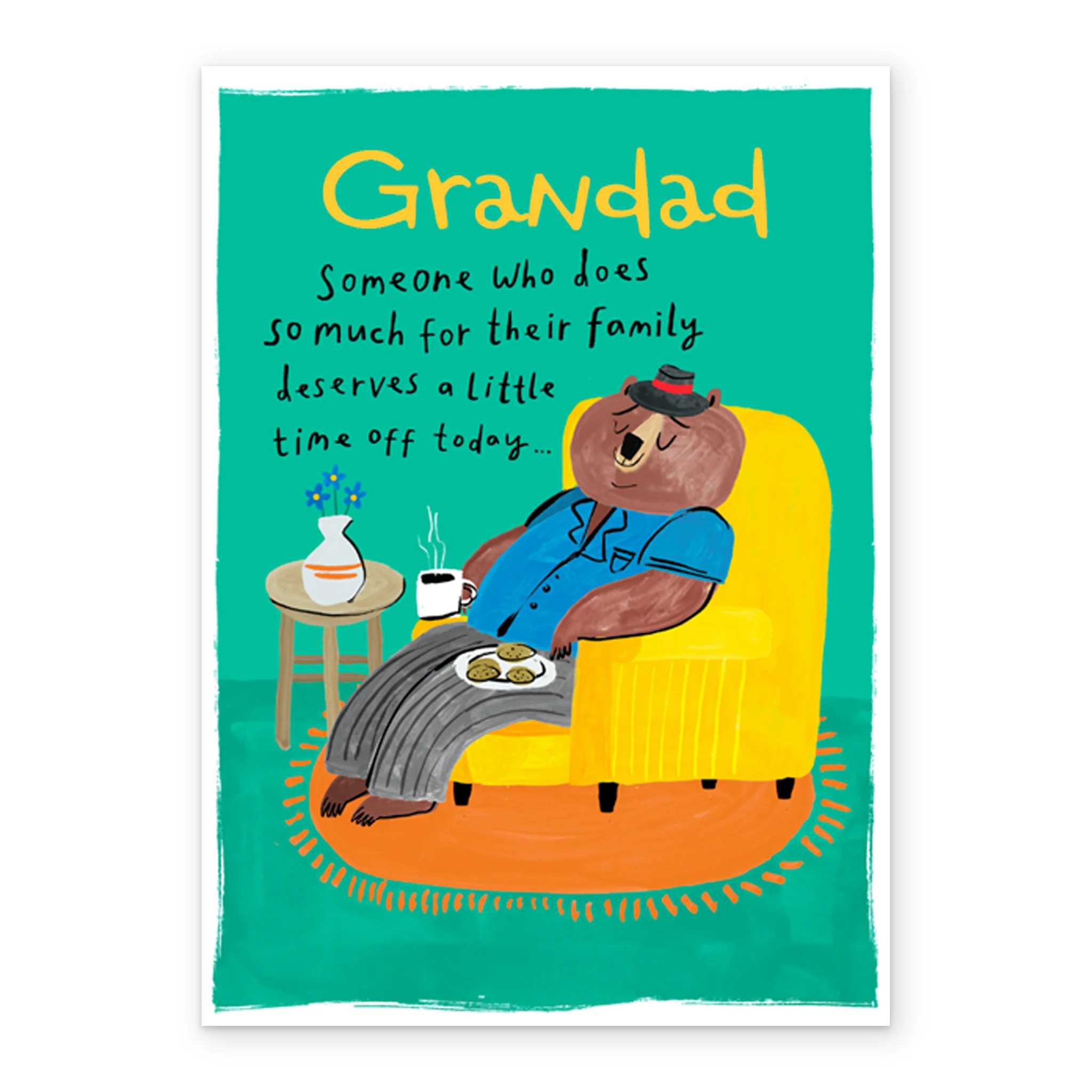 Personalised Editable Relaxing Bear Father's Day Card For Grandad - Image 2