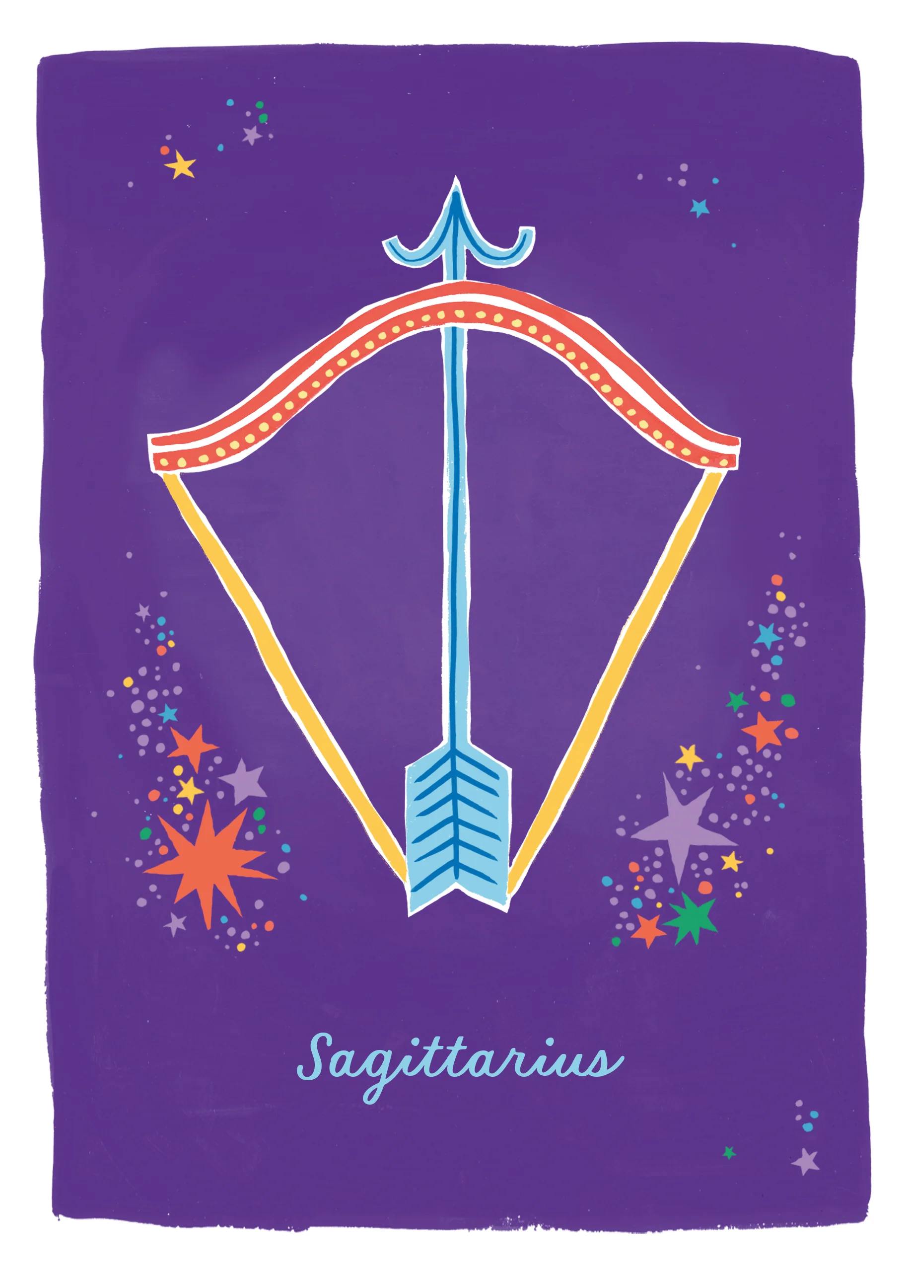 Personalised & Editable Sagittarius Bow and Arrow Birthday Card