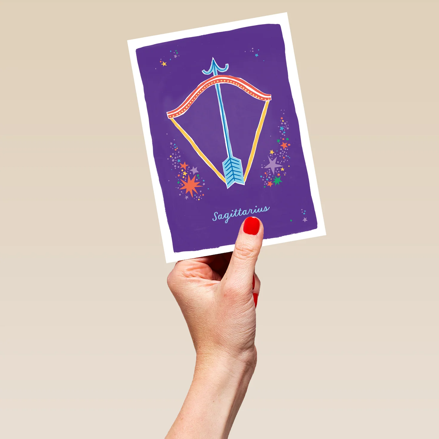 Personalised & Editable Sagittarius Bow and Arrow Birthday Card - Image 5