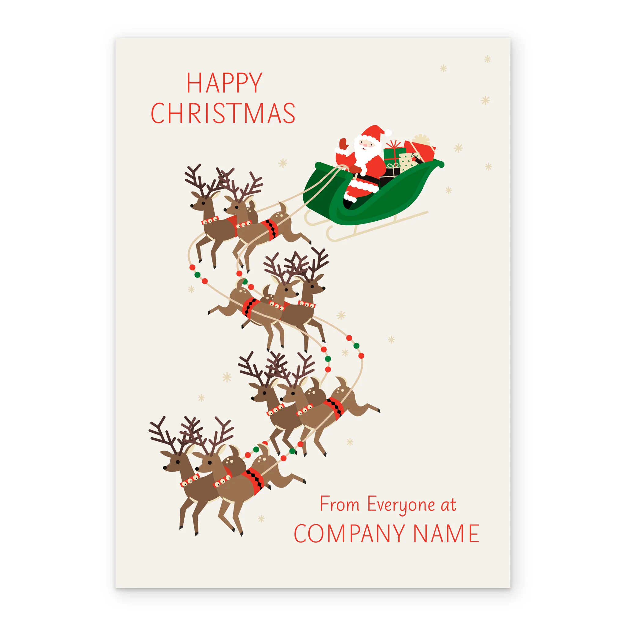 Personalised Editable Santa & Reindeer Christmas Card - Image 2