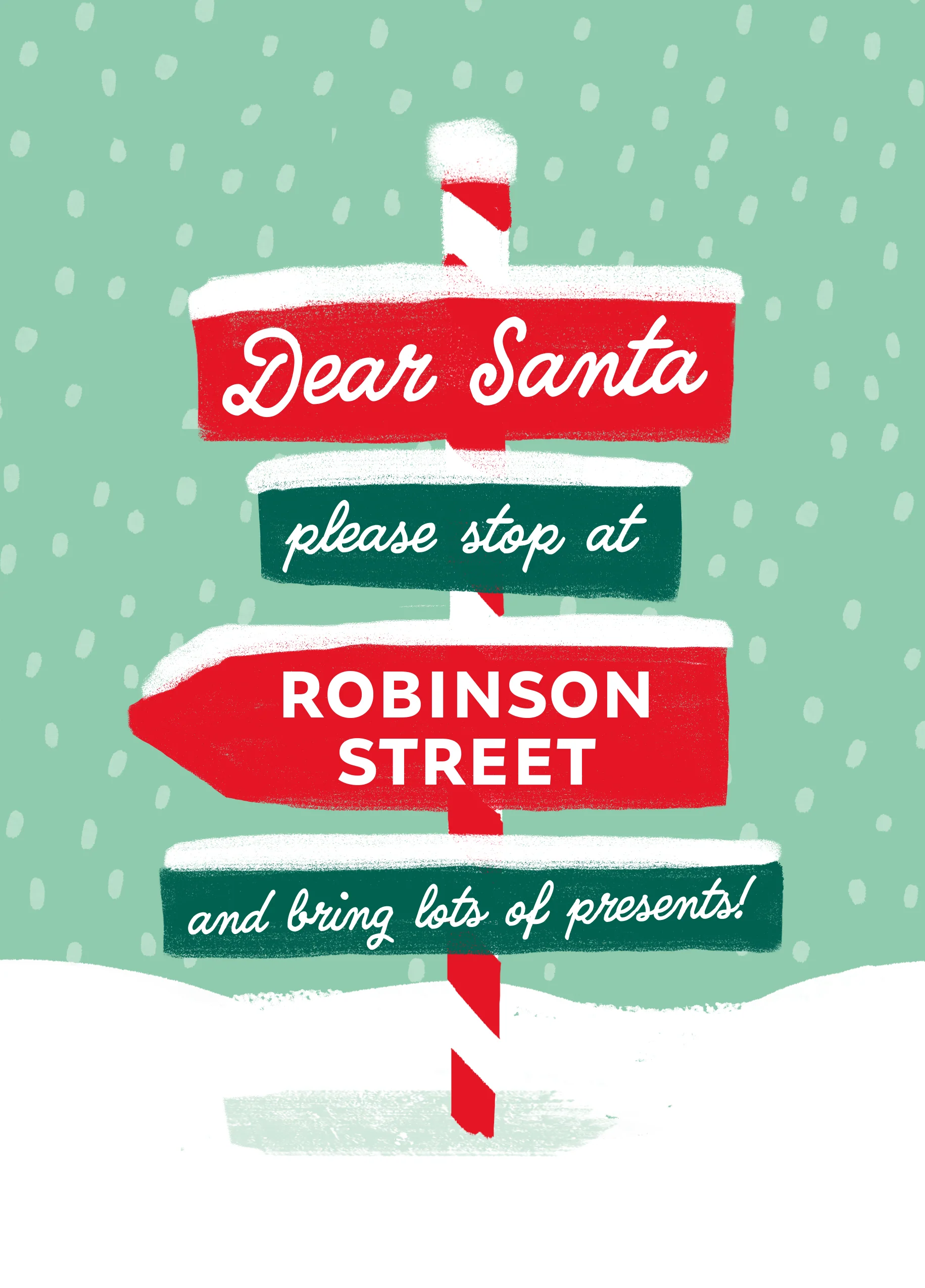 Personalised Editable Sign Post Christmas Card