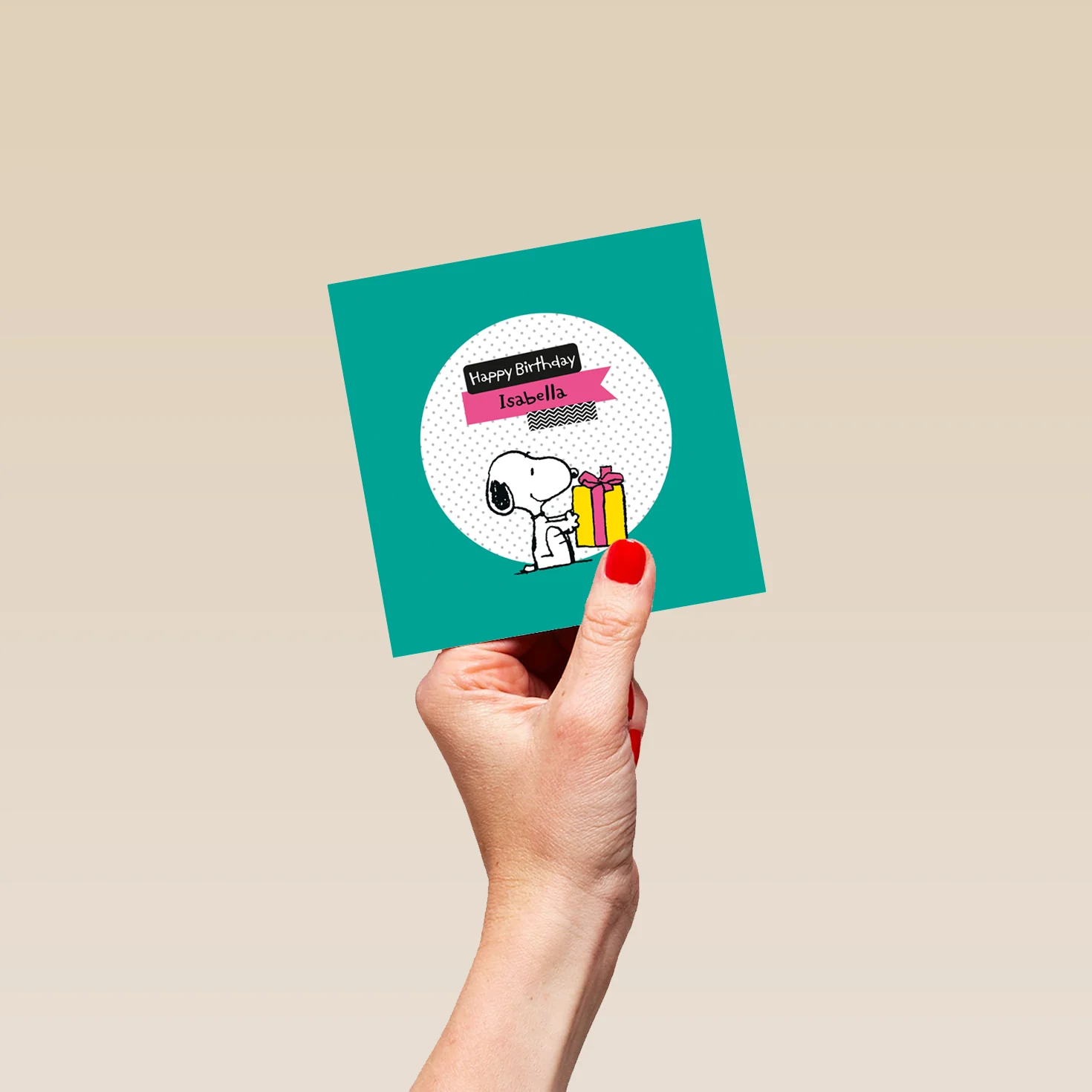Personalised & Editable SNOOPY & Gift Birthday Card - Image 4