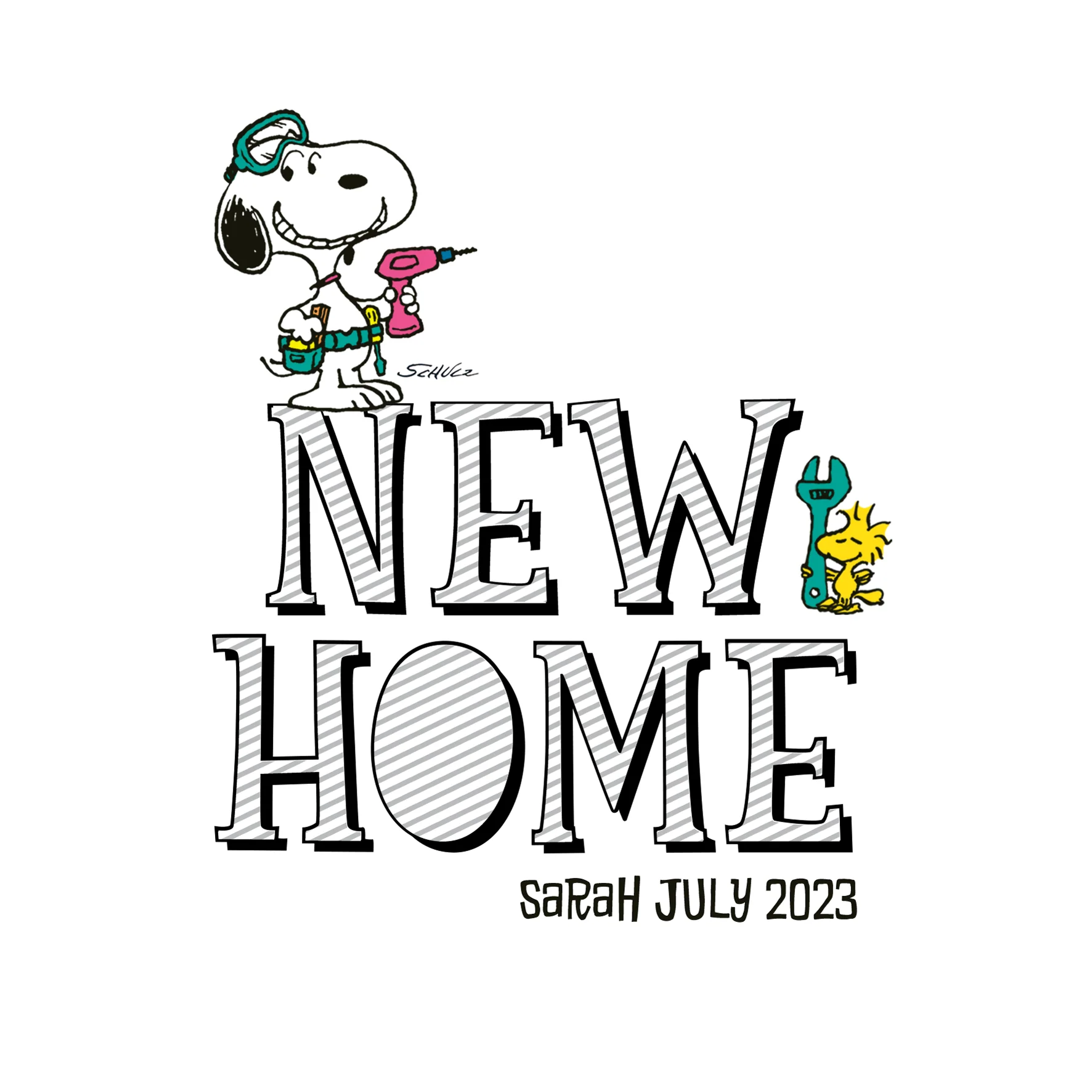 Personalised & Editable SNOOPY New Home Card