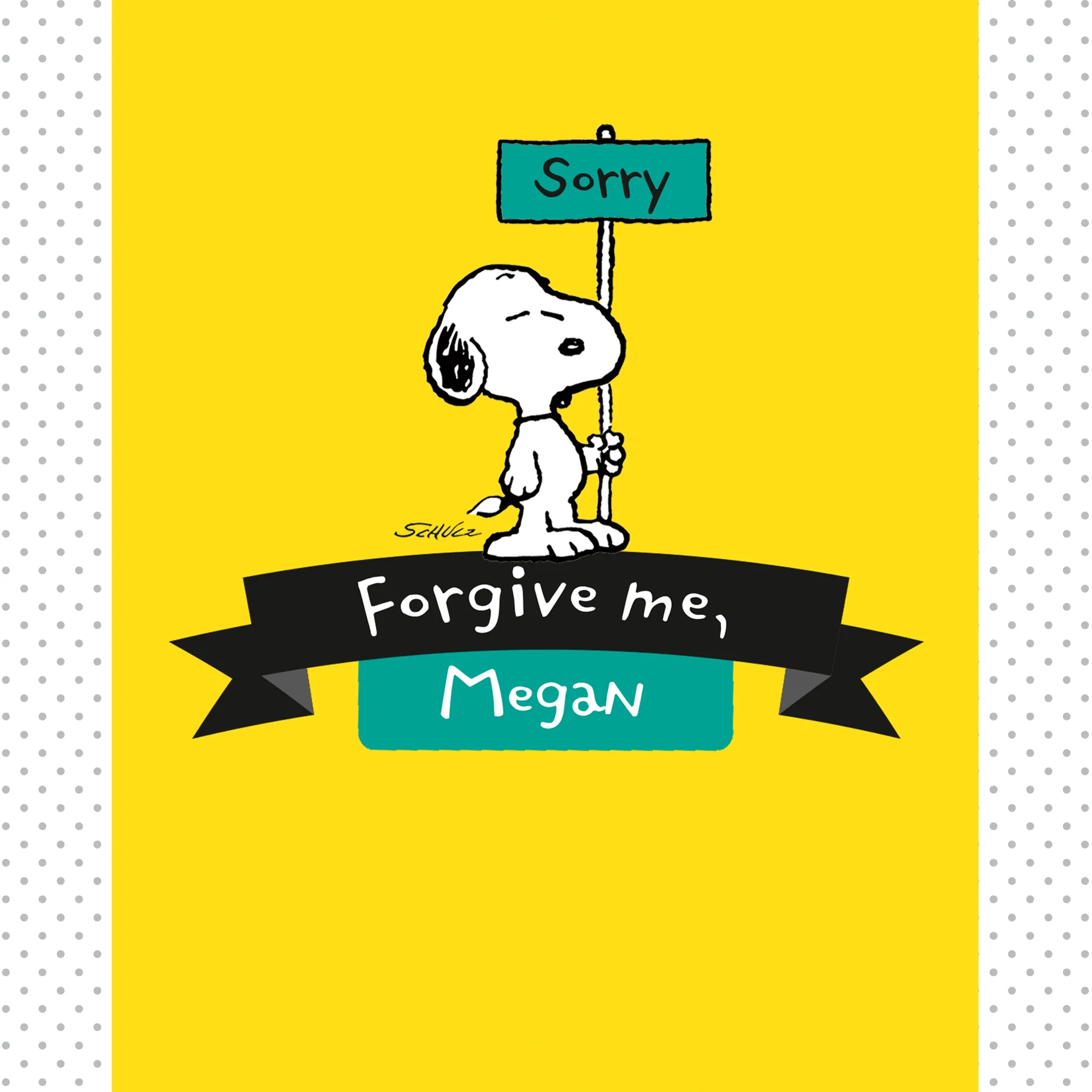 Personalised & Editable PEANUTS™ SNOOPY Sorry Card