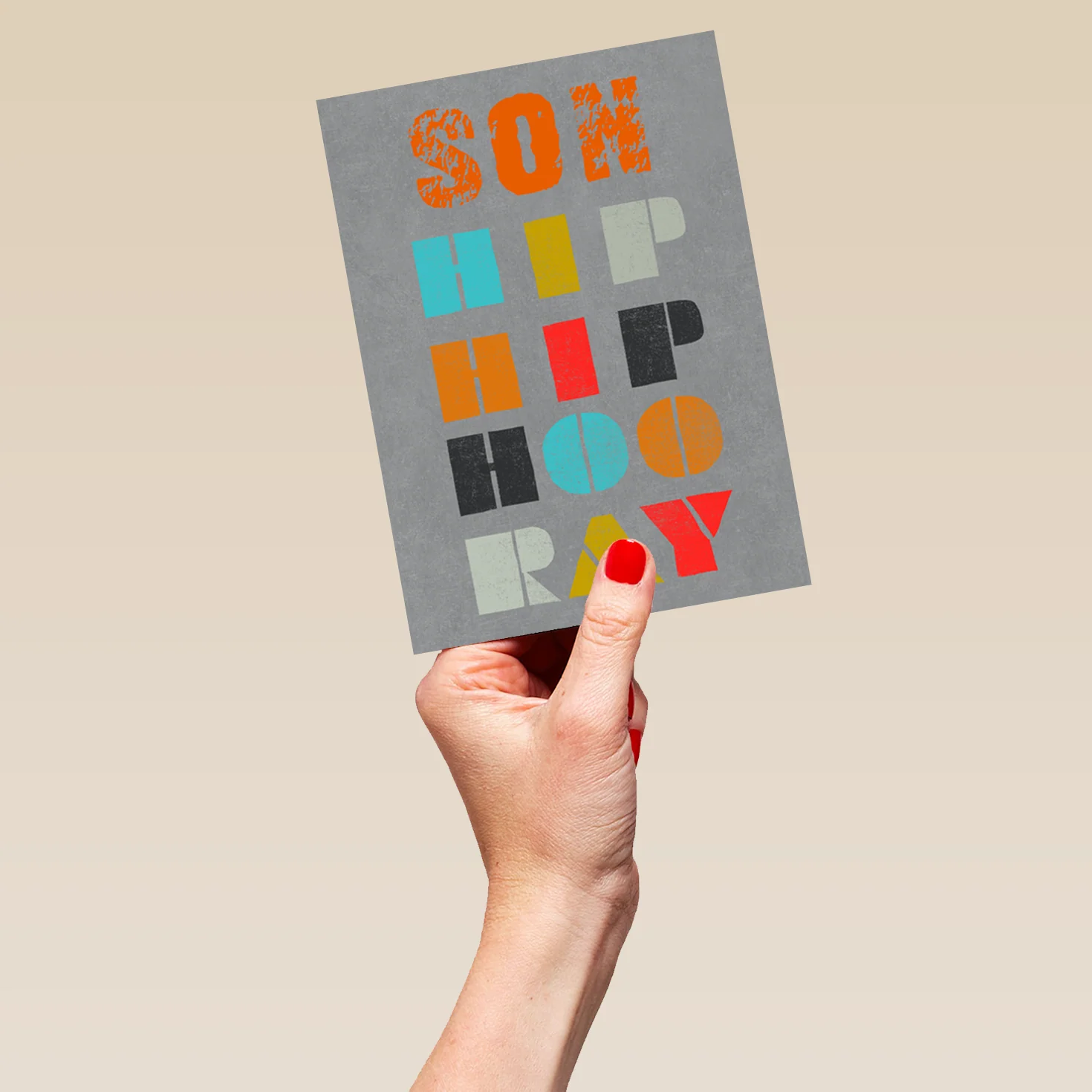 Personalised Editable Son Hip Hooray Card - Image 5