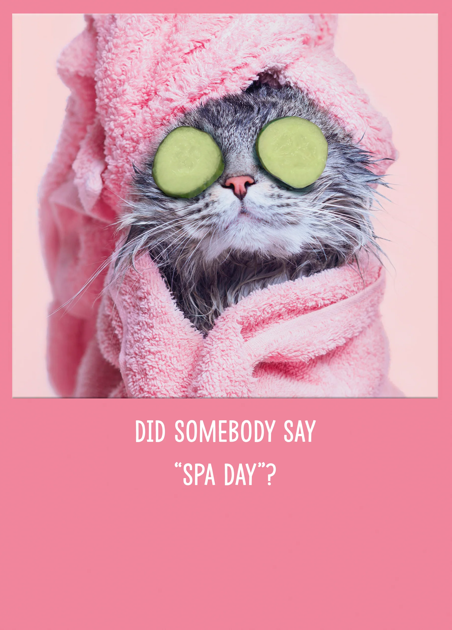Personalised Editable Spa Day Cat Mother's Day Card