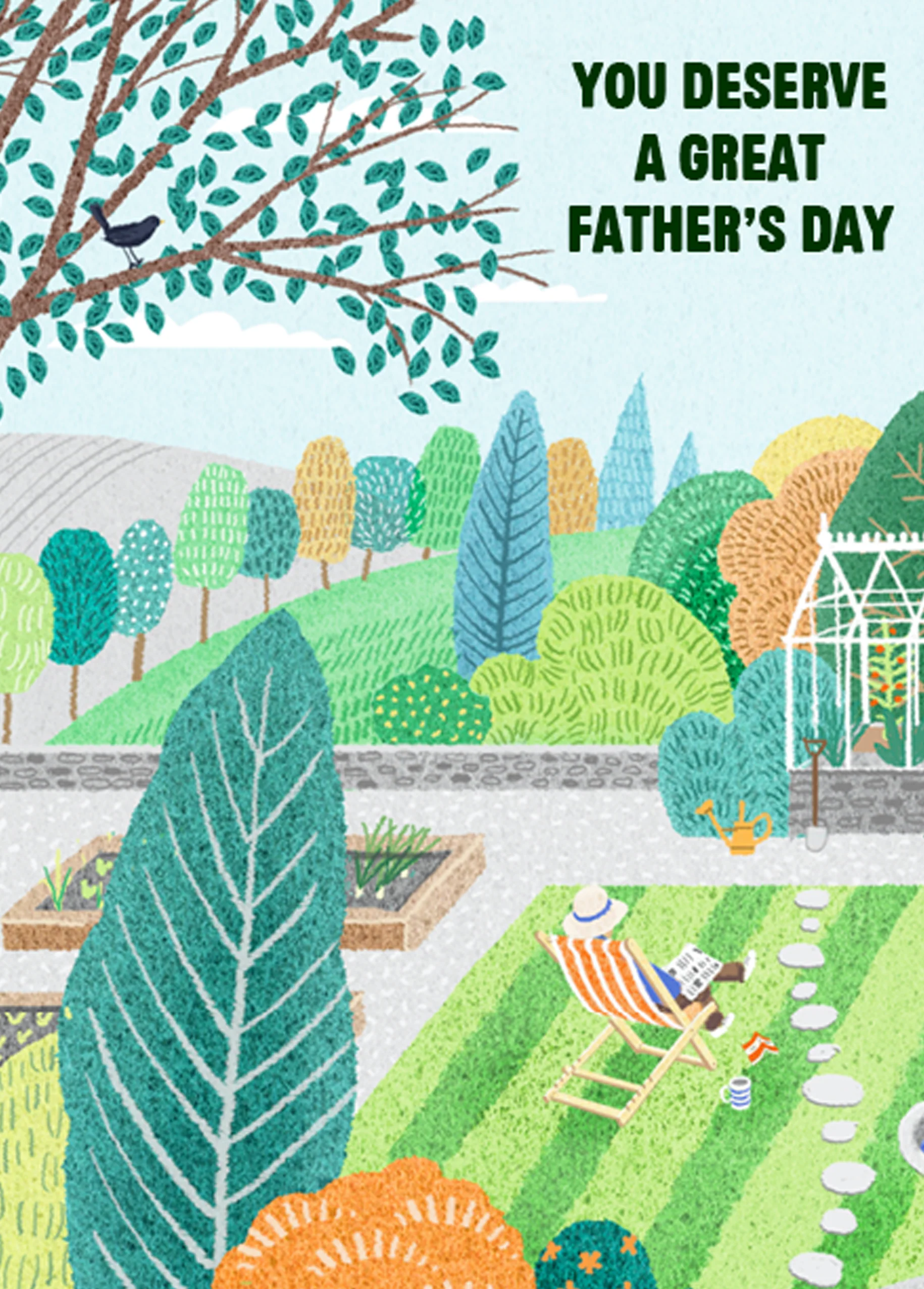 Personalised Editable Spring Scene Father's Day Card