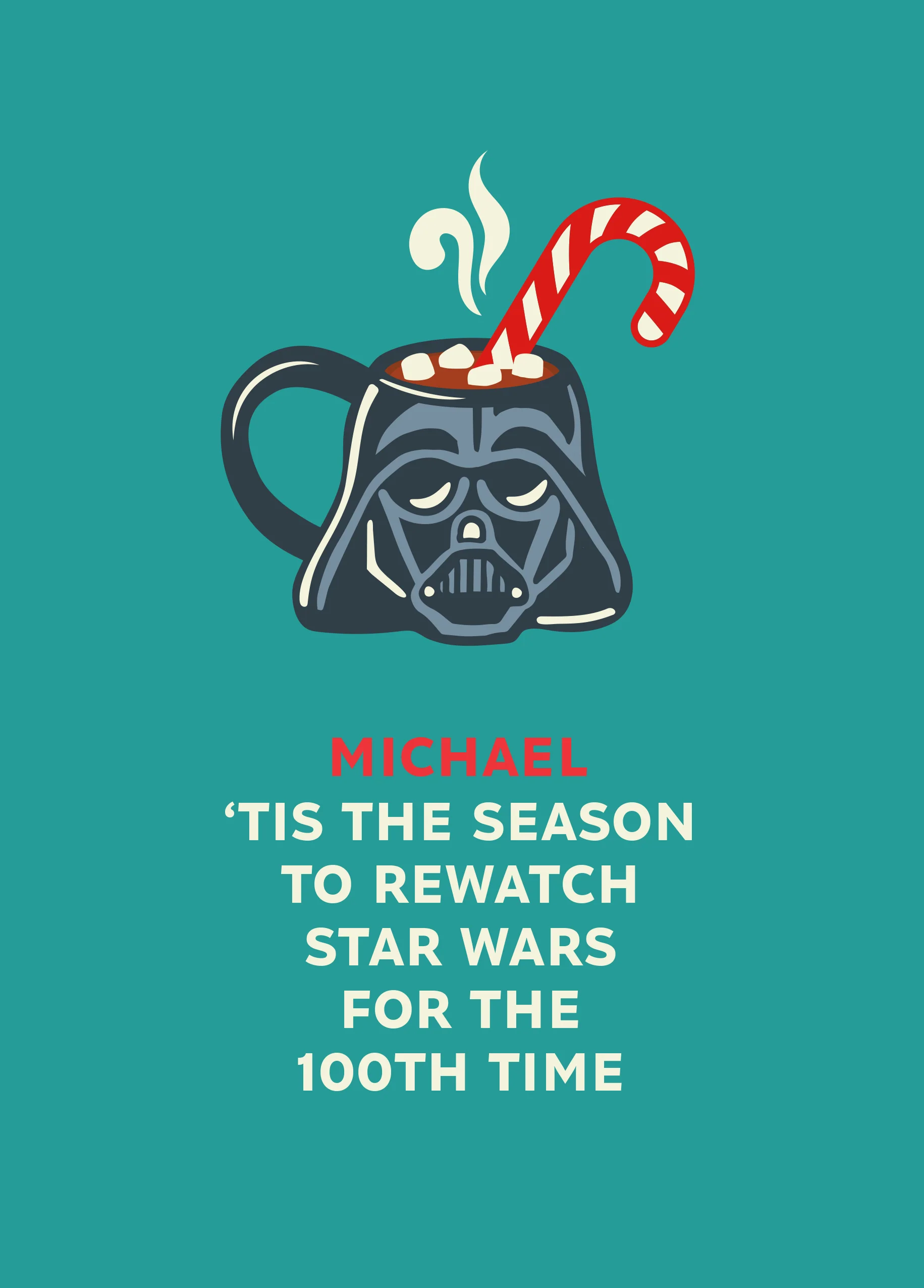 Personalised Editable Star Wars™ Darth Vader Mug Christmas Card