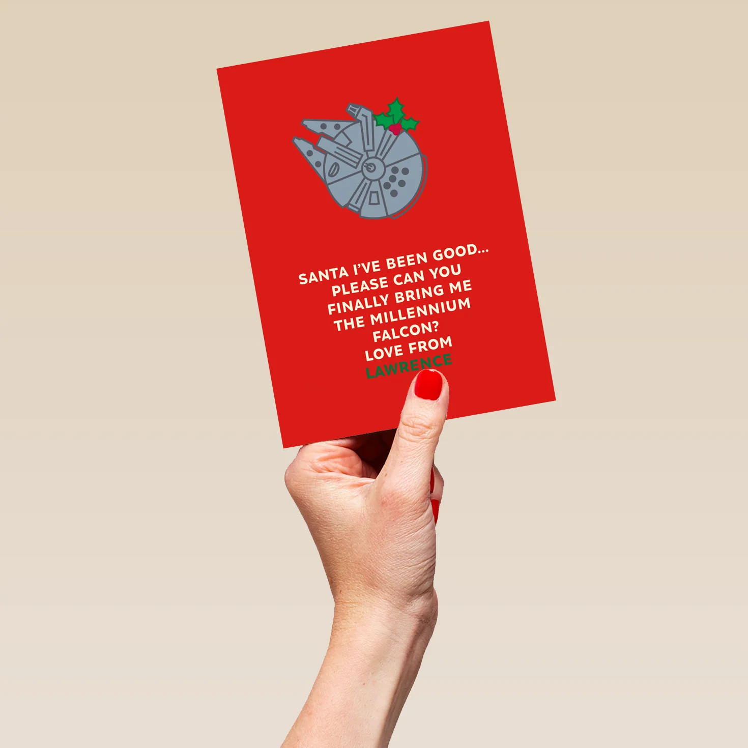 Personalised Editable Star Wars™ The Millennium Falcon Christmas Card - Image 5