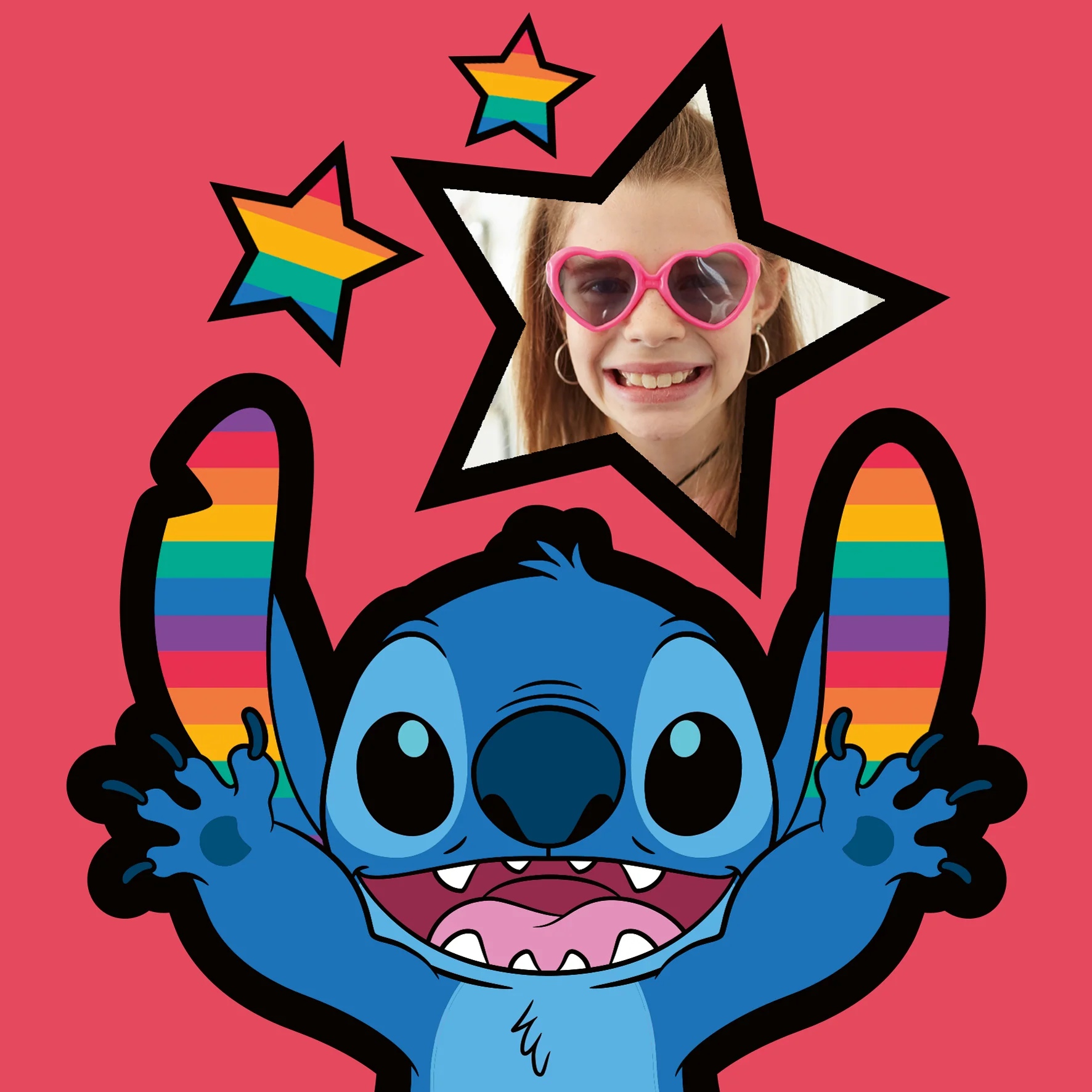 Personalised & Editable Stitch Photo Upload Disney Pride Card