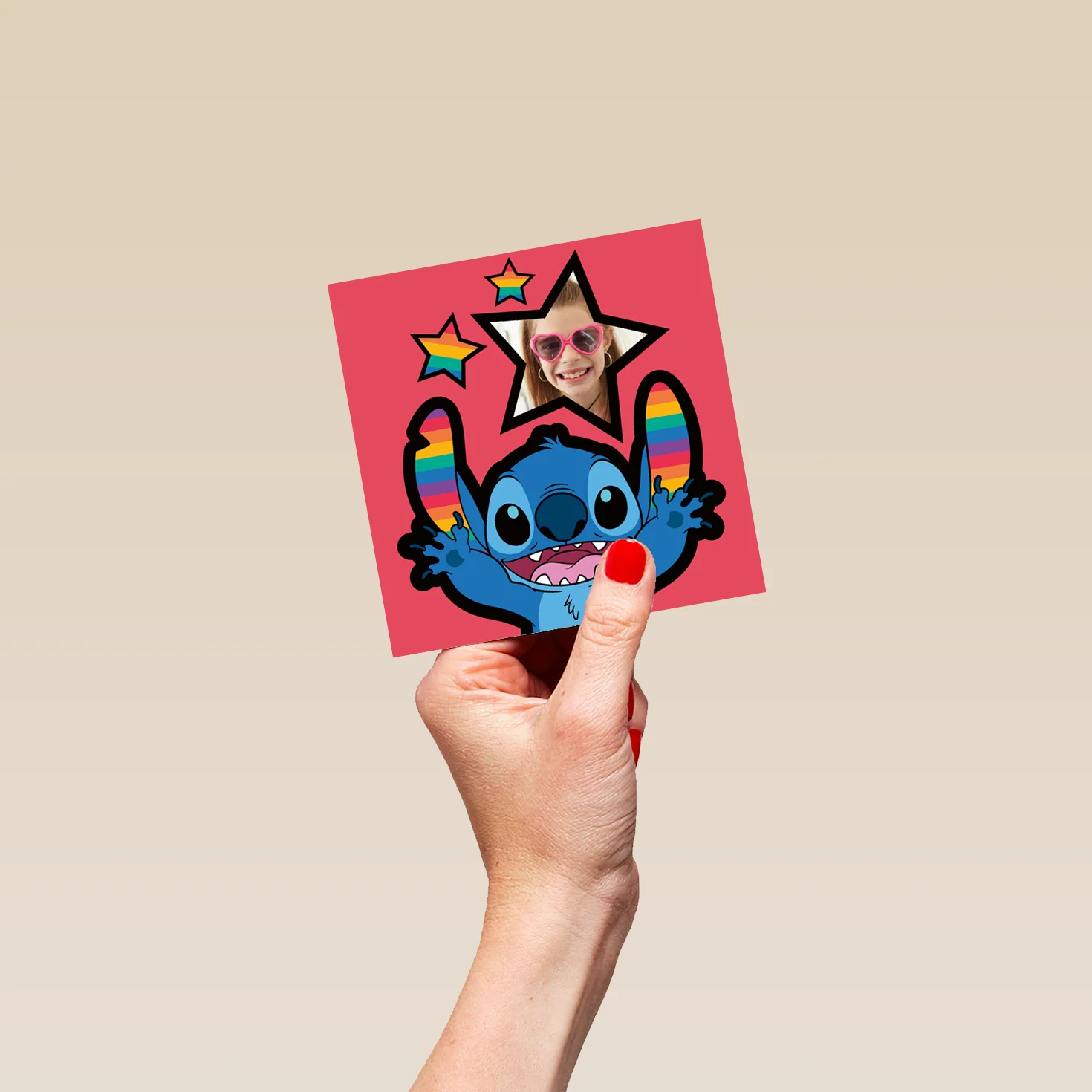 Personalised & Editable Stitch Photo Upload Disney Pride Card - Image 4