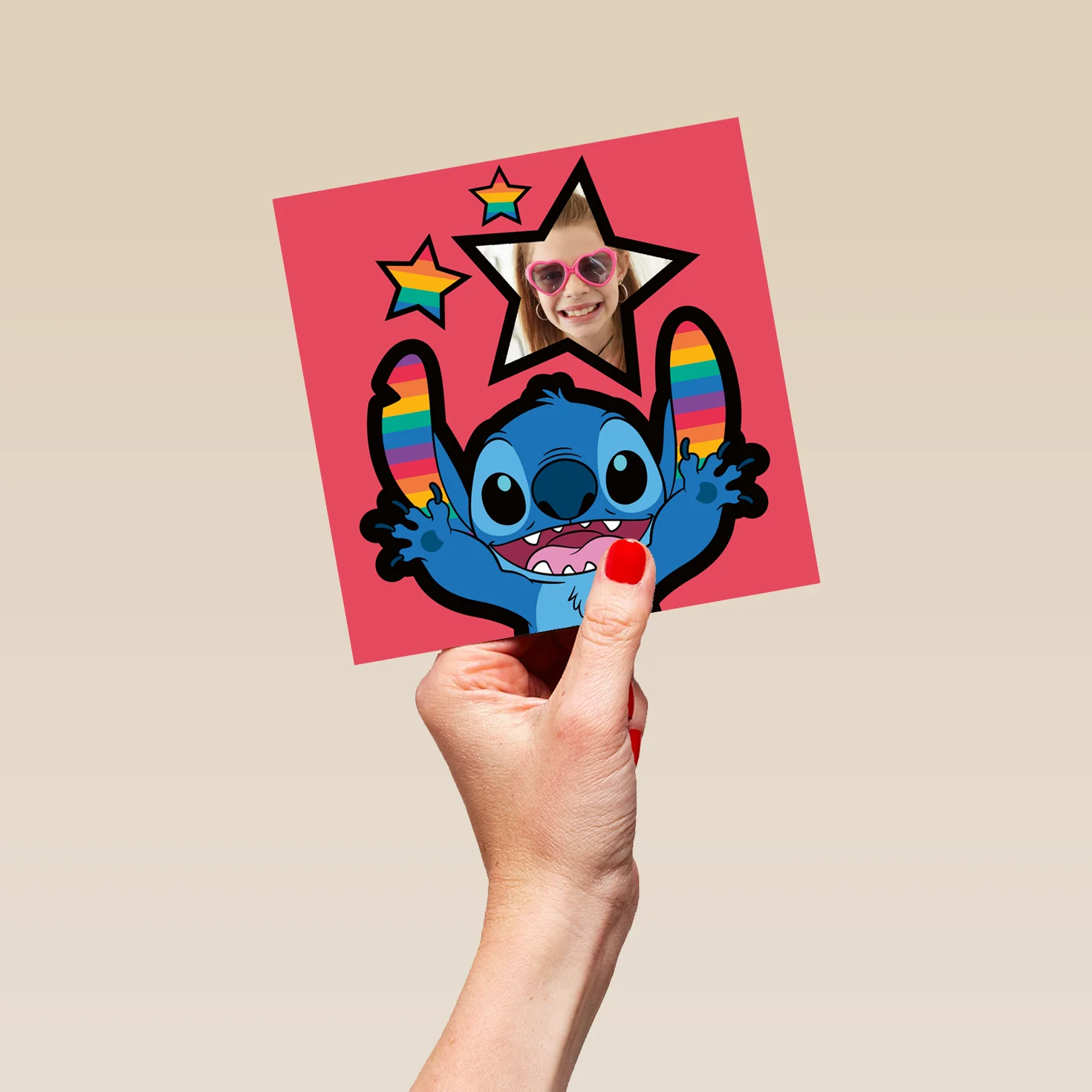 Personalised & Editable Stitch Photo Upload Disney Pride Card - Image 5