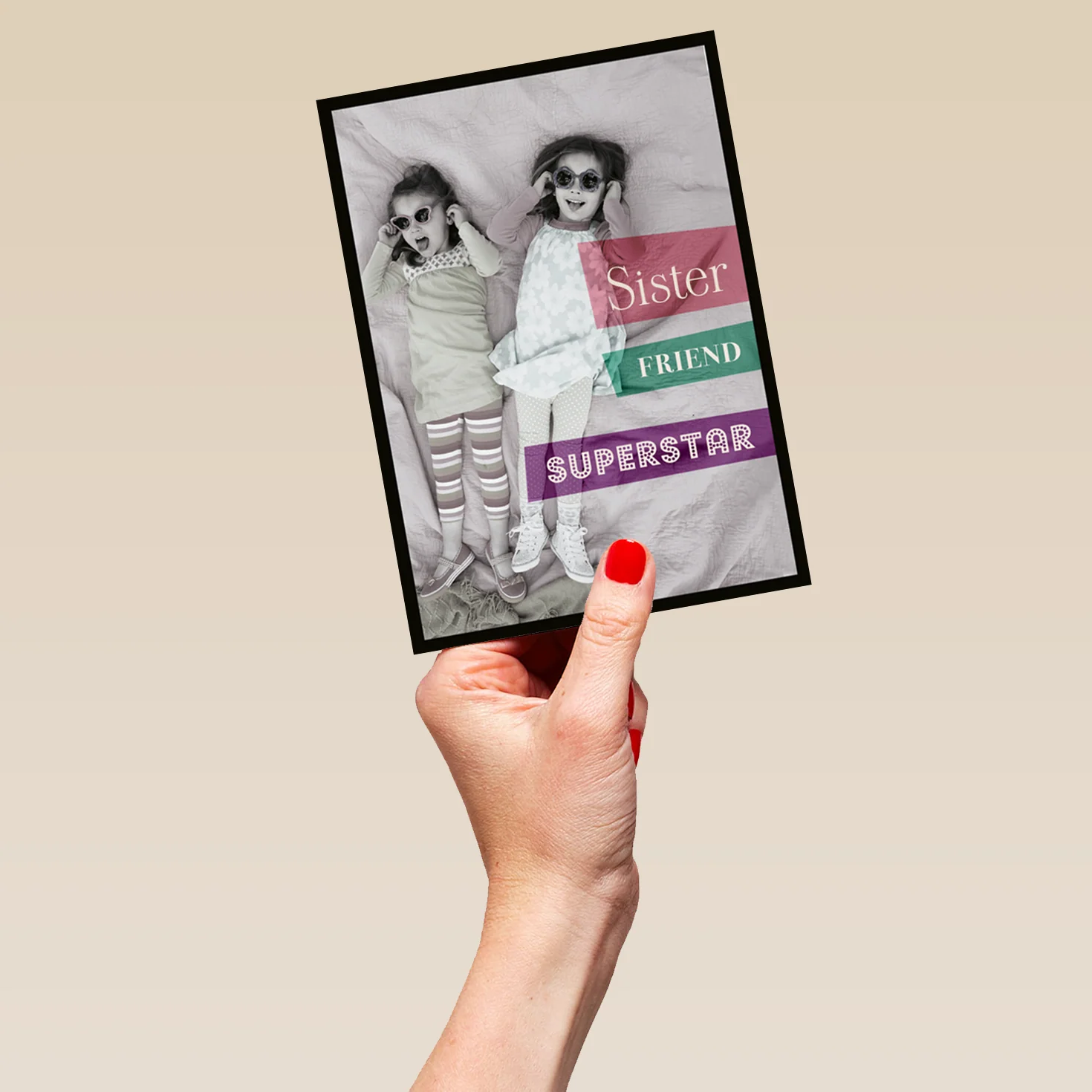 Personalised Editable Superstar Friend Card For Sister - Image 5