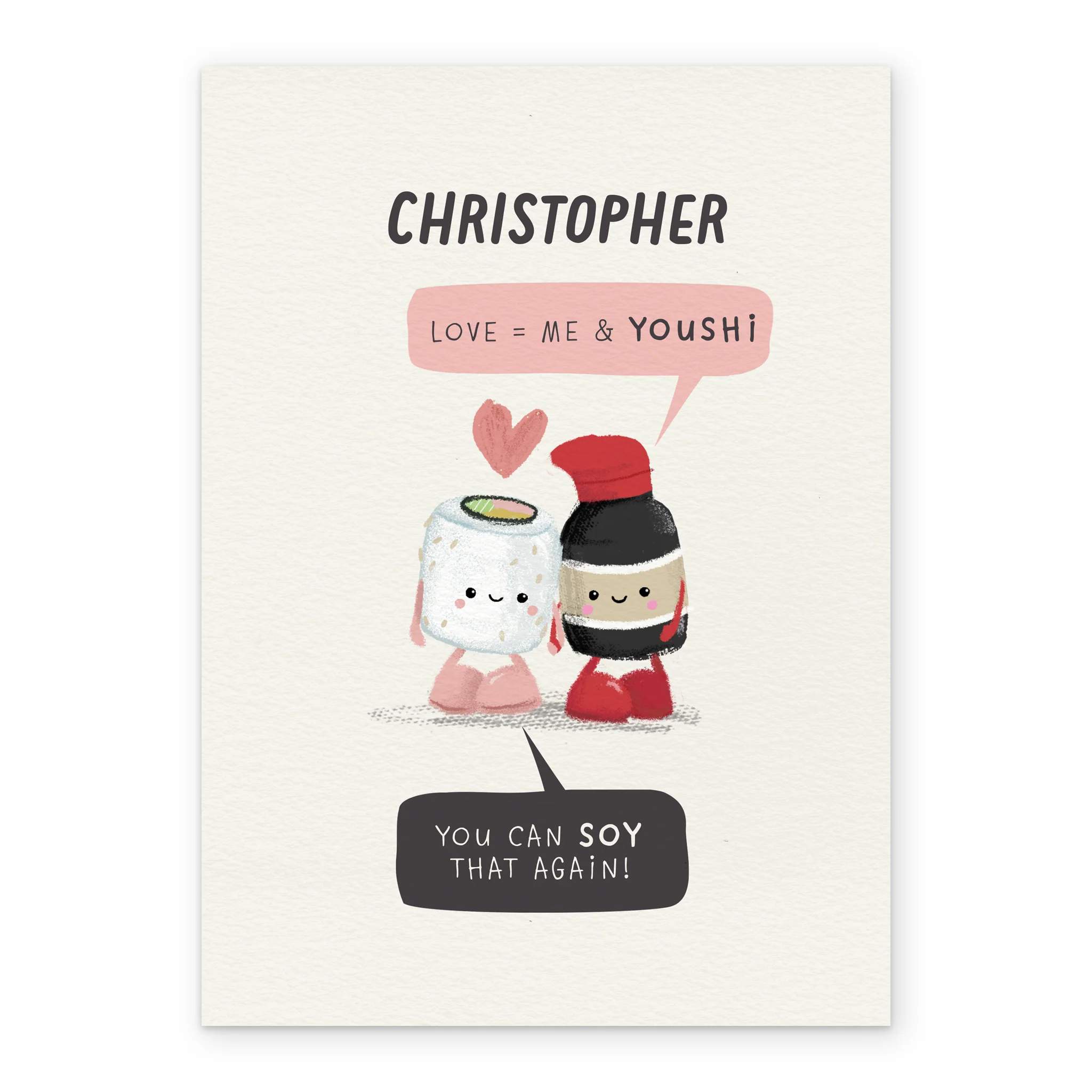 Personalised & Editable Sushi & Soy Sauce Greeting Card - Image 2