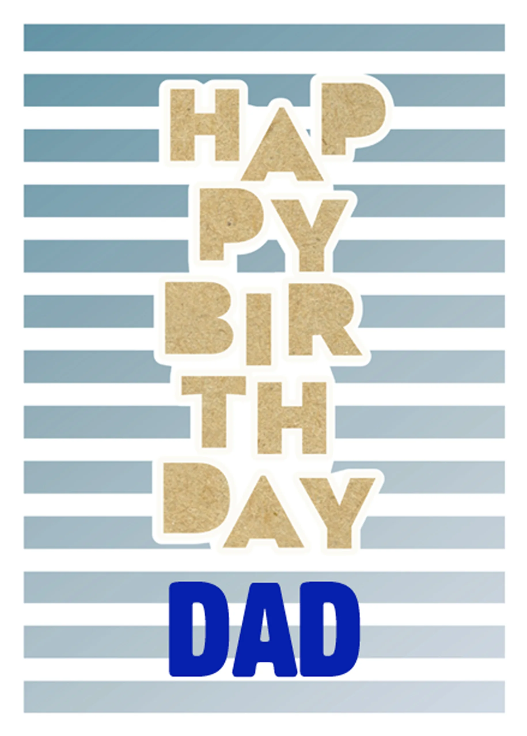 Personalised Editable Text Striped Pattern Birthday Card For Dad