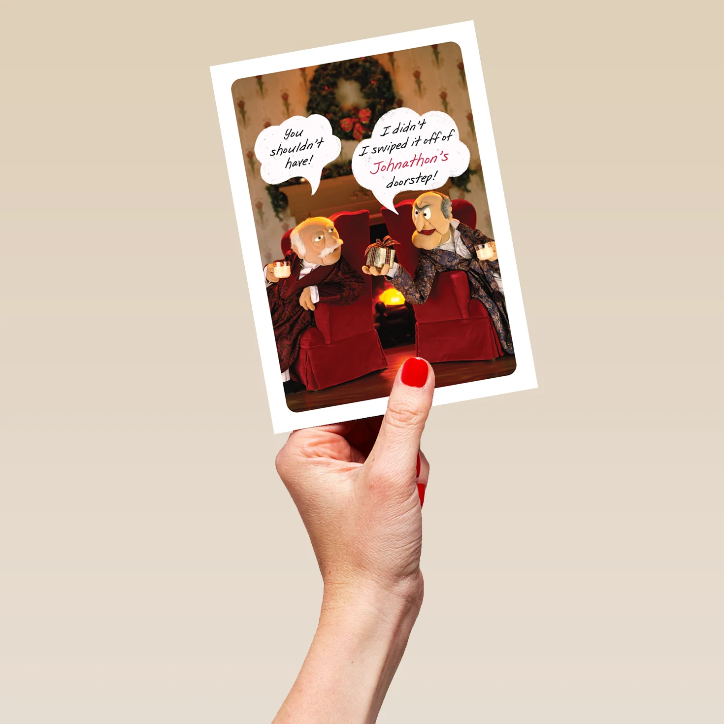 Personalised Editable The Muppets Statler & Waldorf Christmas Card - Image 5