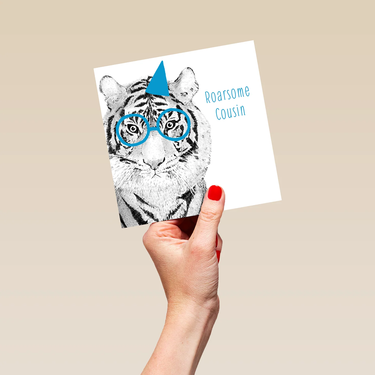Personalised & Editable Tiger Cousin Greeting Card - Image 5