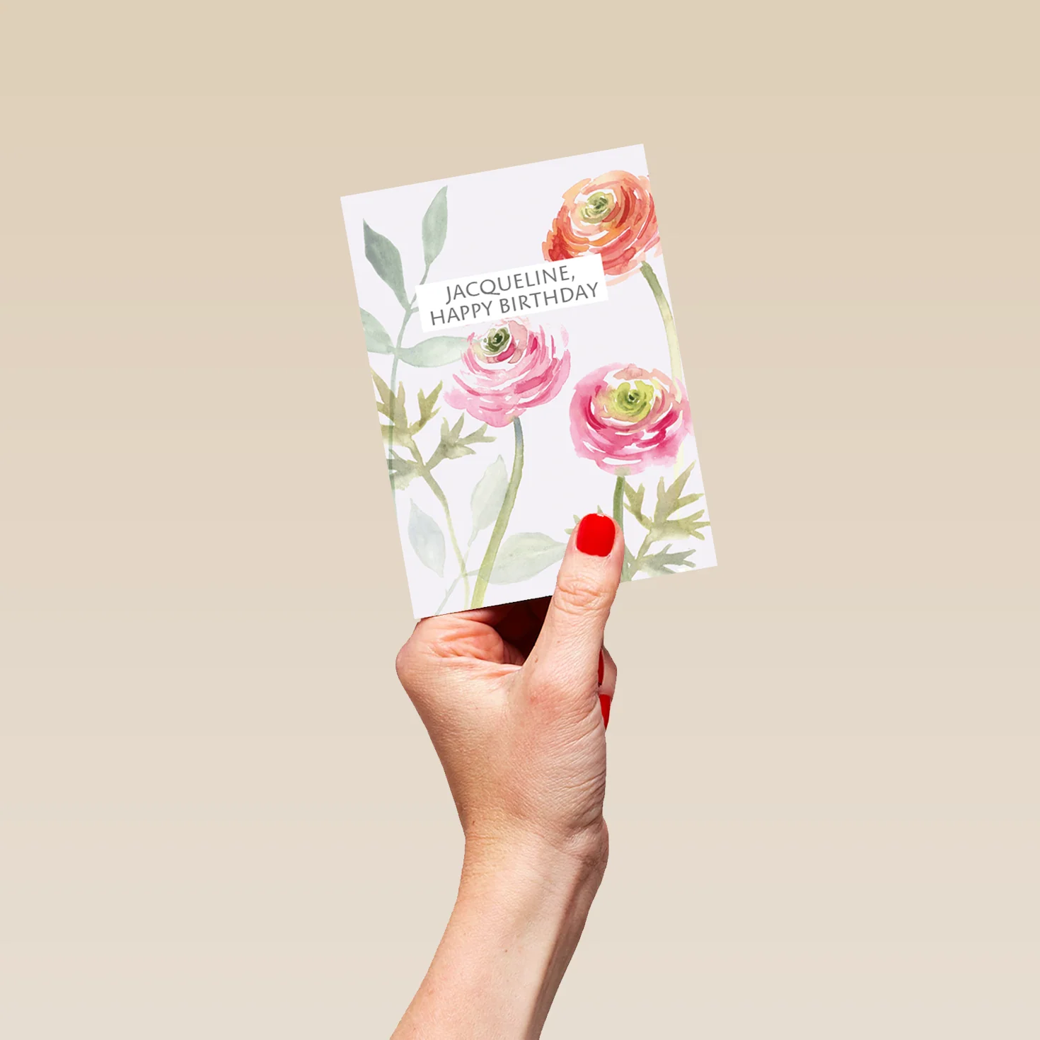 Personalised Editable Traditional Floral Happy Birthday Card - Image 4