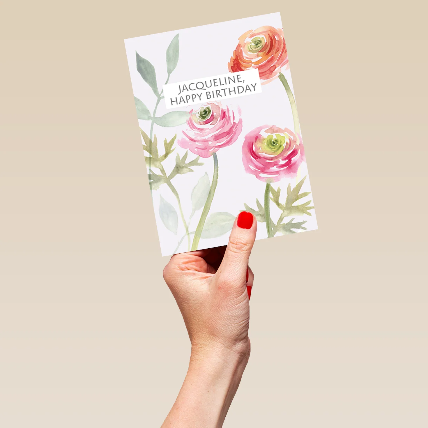 Personalised Editable Traditional Floral Happy Birthday Card - Image 5