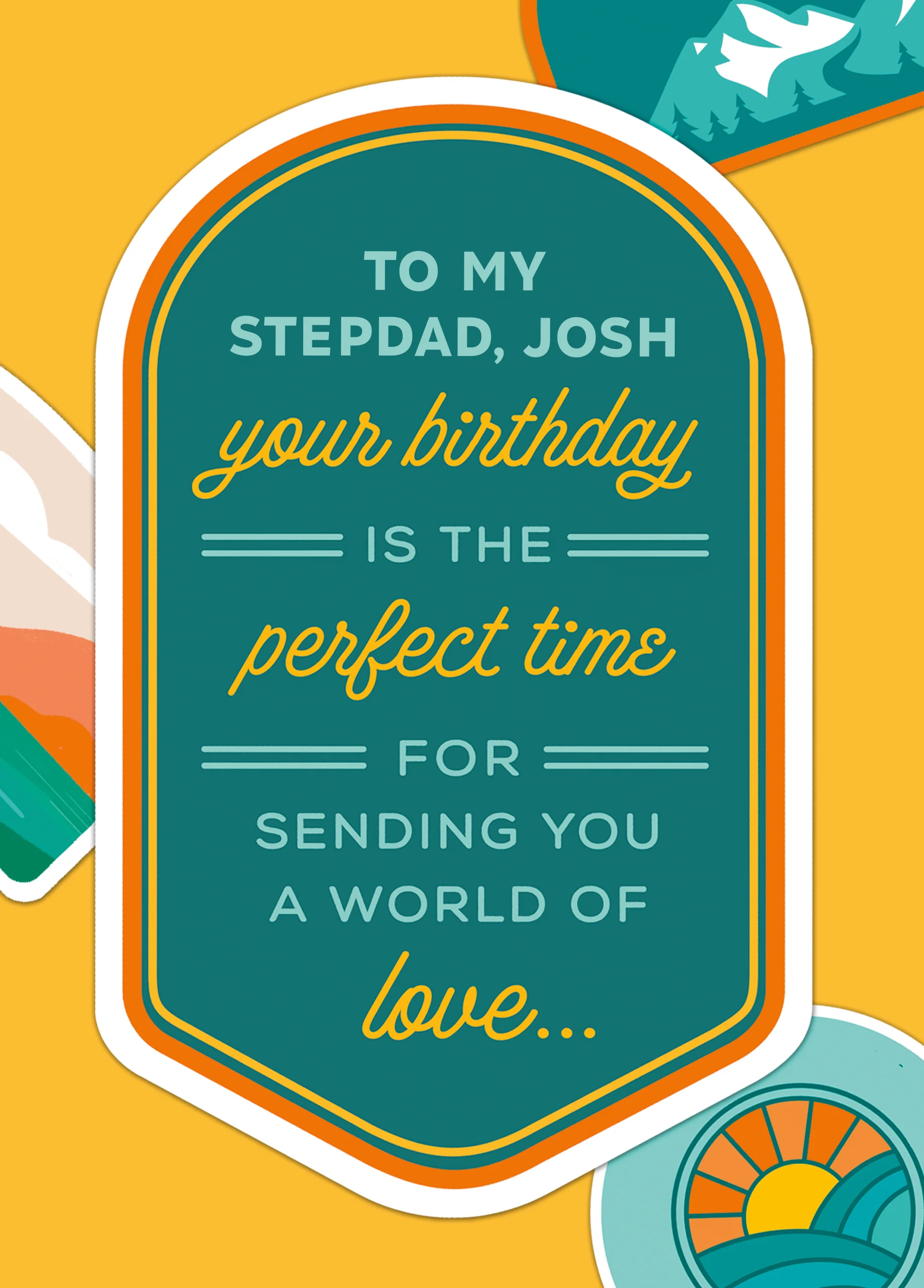 Personalised Editable Typography Word Art Birthday Card for Stepdad