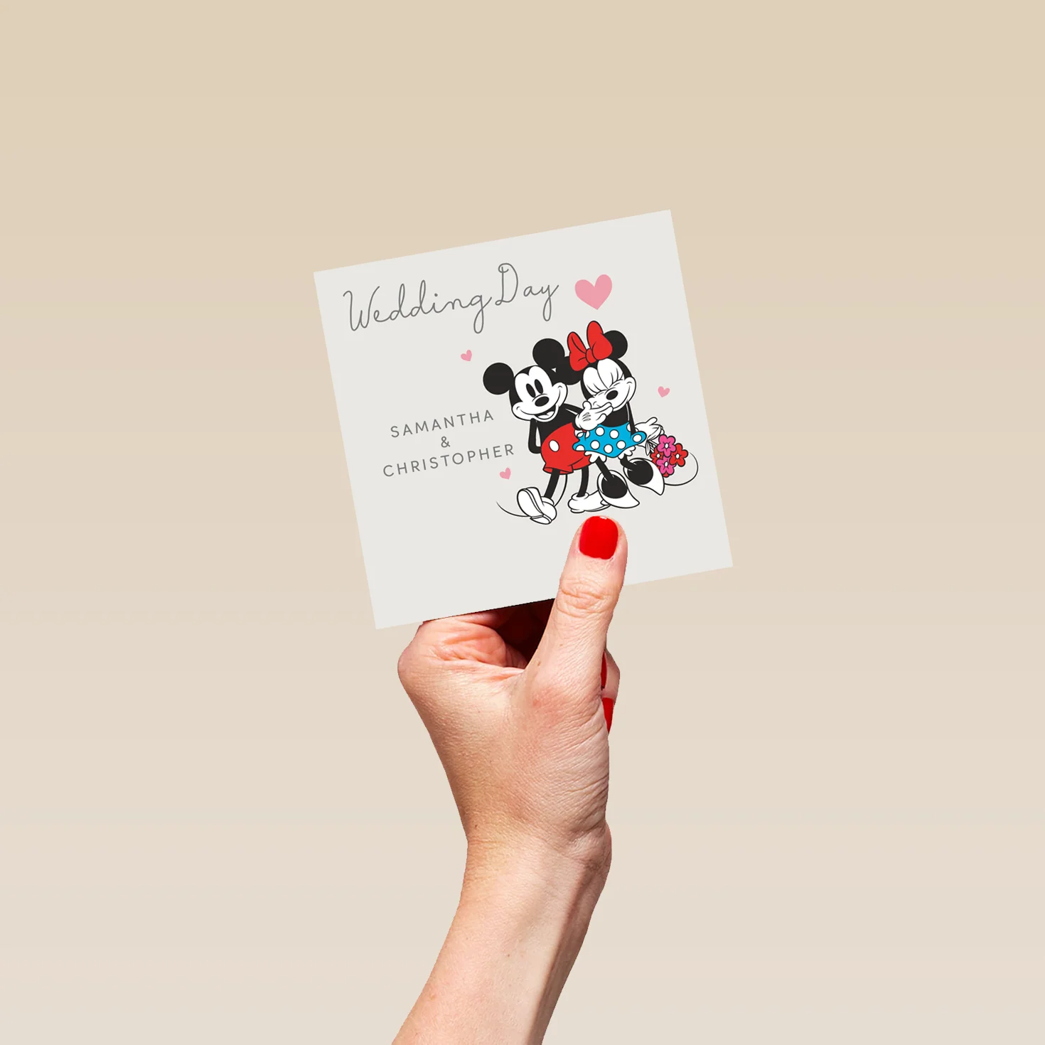 Personalised Editable Wedding Card - Disney Mickey & Minnie Mouse Design - Image 4