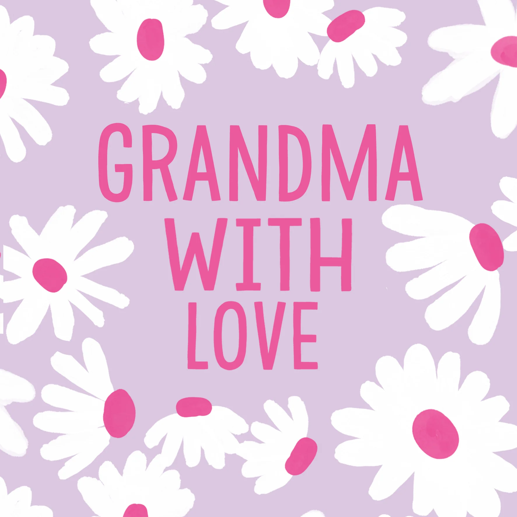 Personalised & Editable White Florals Birthday Card for Grandma