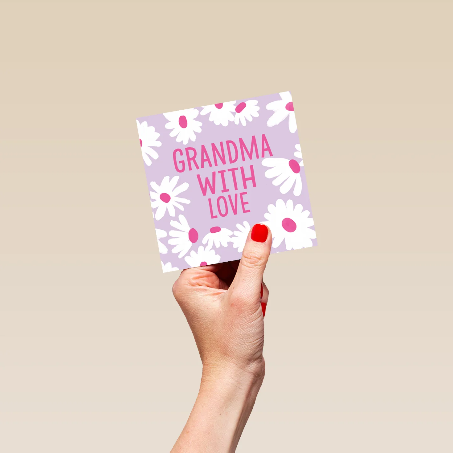 Personalised & Editable White Florals Birthday Card for Grandma - Image 4