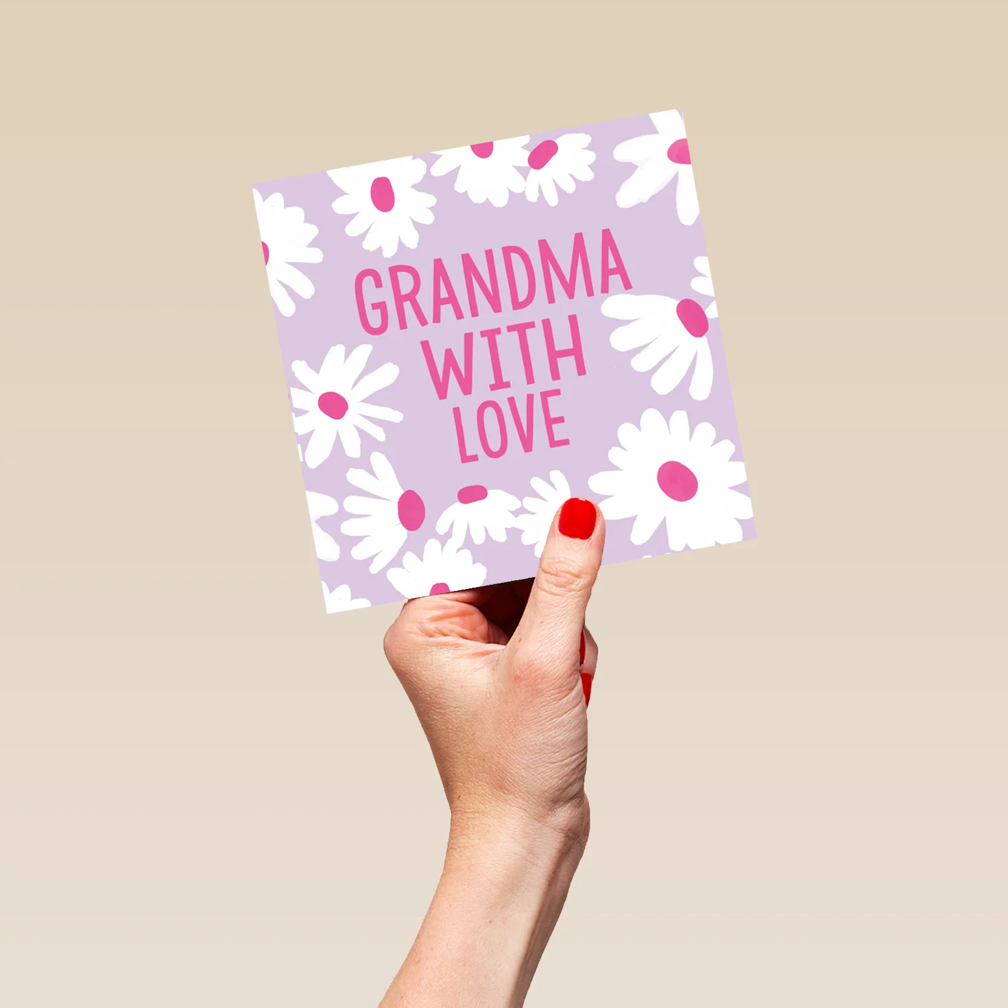 Personalised & Editable White Florals Birthday Card for Grandma - Image 5