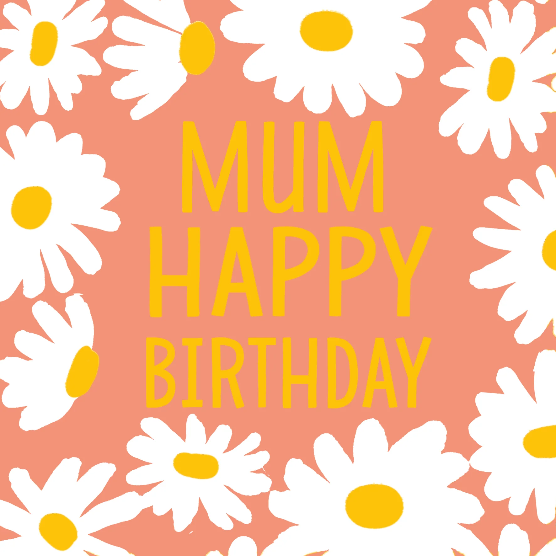 Personalised & Editable White Florals Birthday Card for Mum