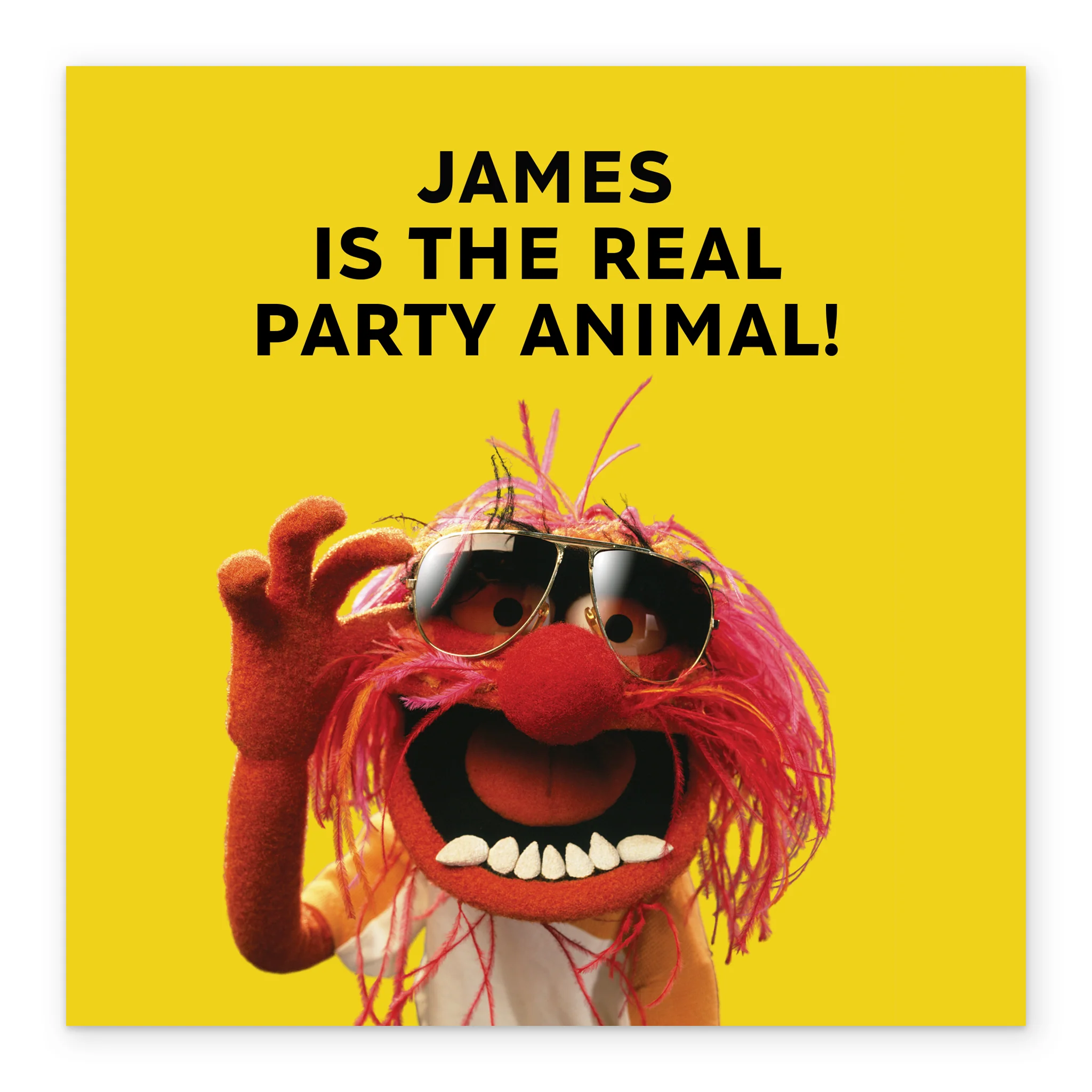 Personalised Editable Yellow Animal Birthday Card - Image 2
