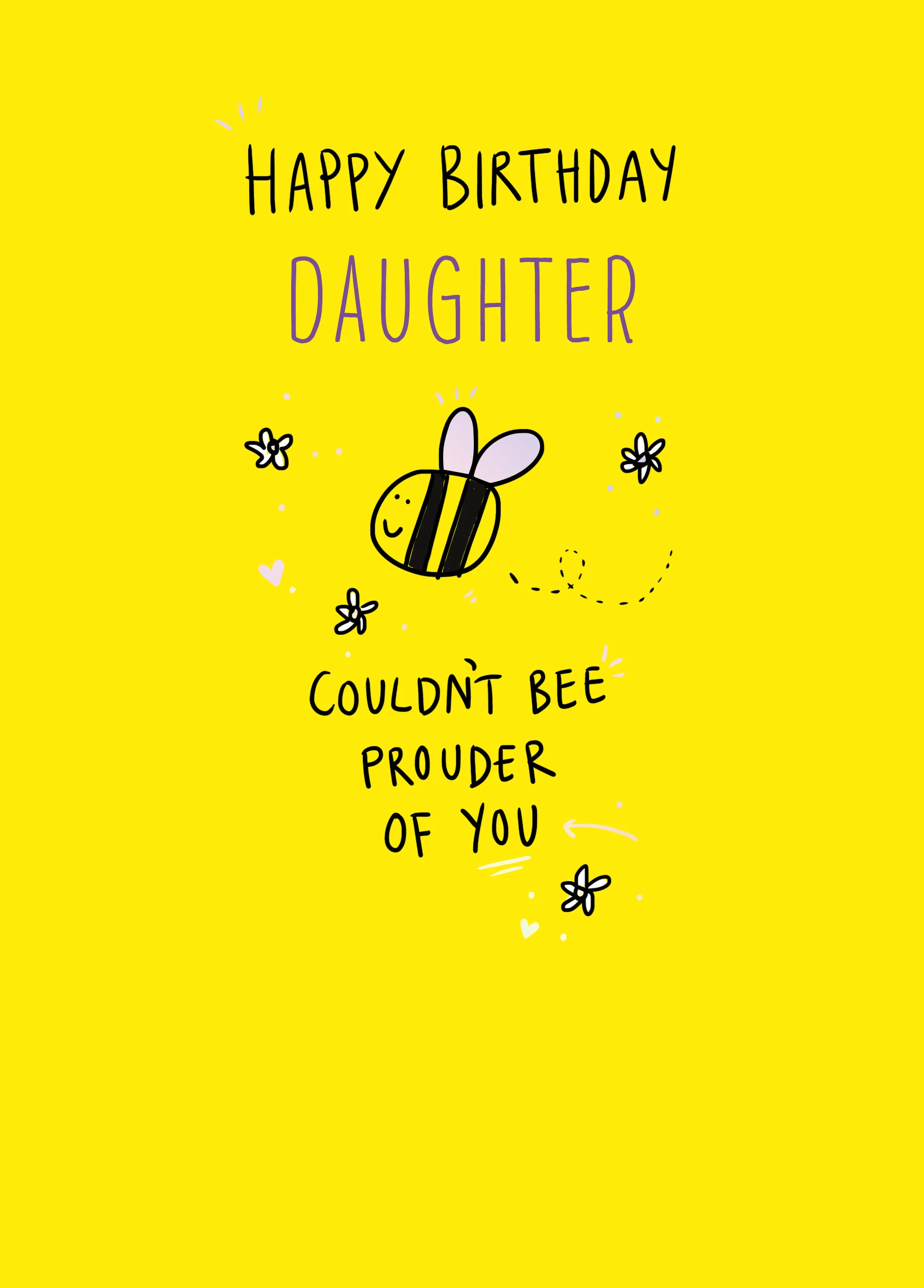 Personalised Editable Yellow Bee Birthday Card
