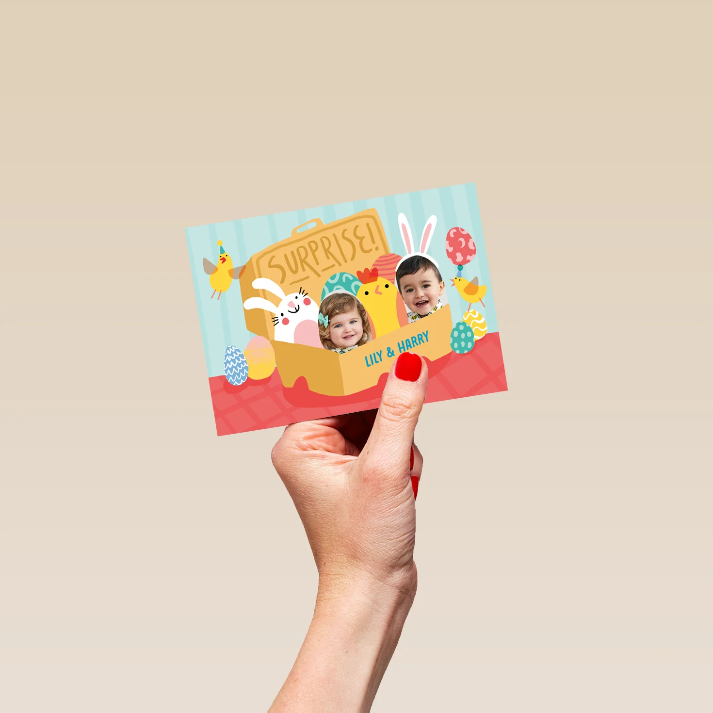 Personalised Egg Box Surprise Photo Upload Easter Card for Kids - Image 4