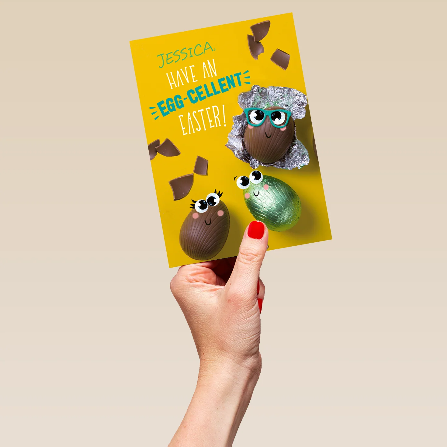 Personalised Egg-cellent Chocolate Eggs Easter Card - Image 5