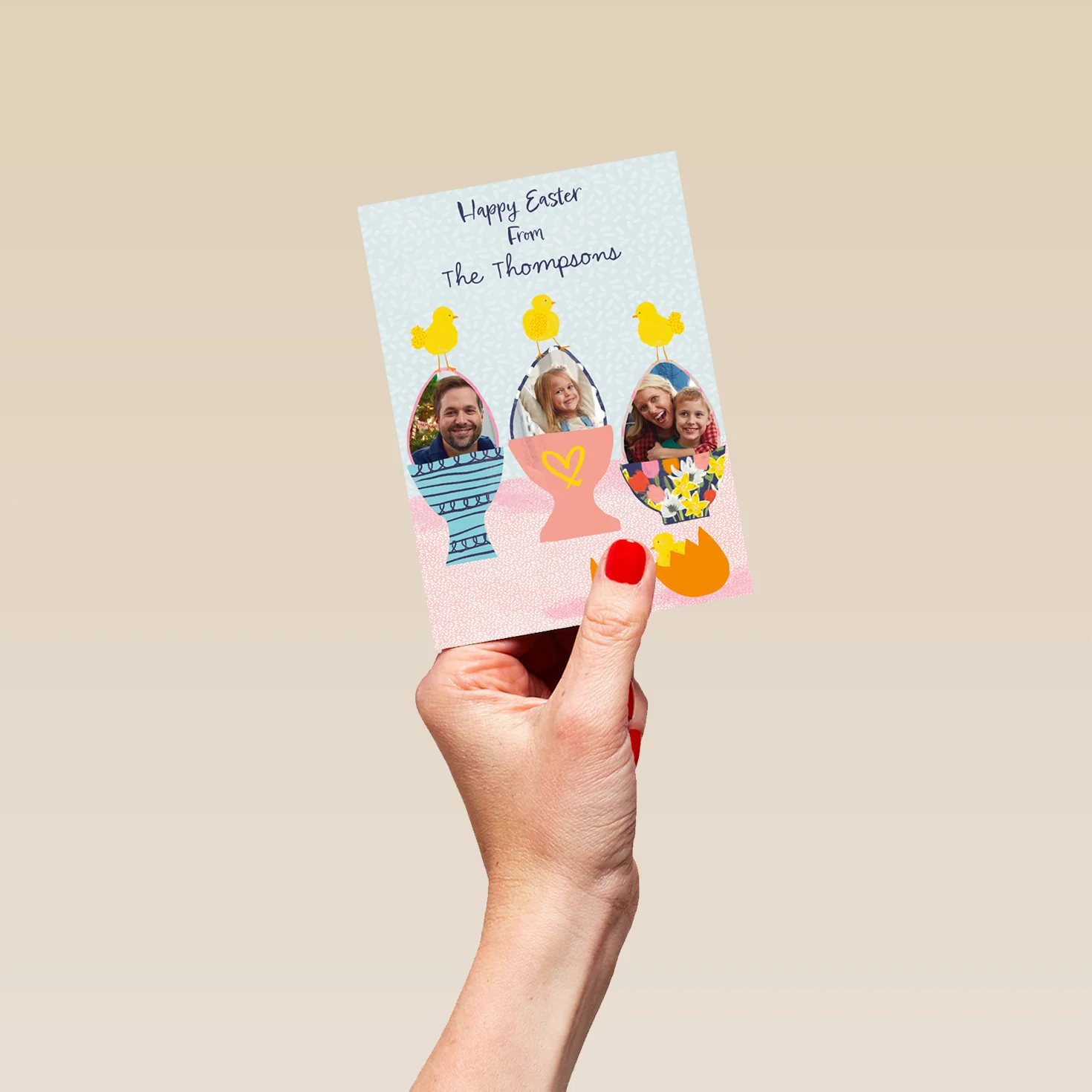 Personalised Eggs and Chicks Photo Collage Upload Easter Card - Image 4