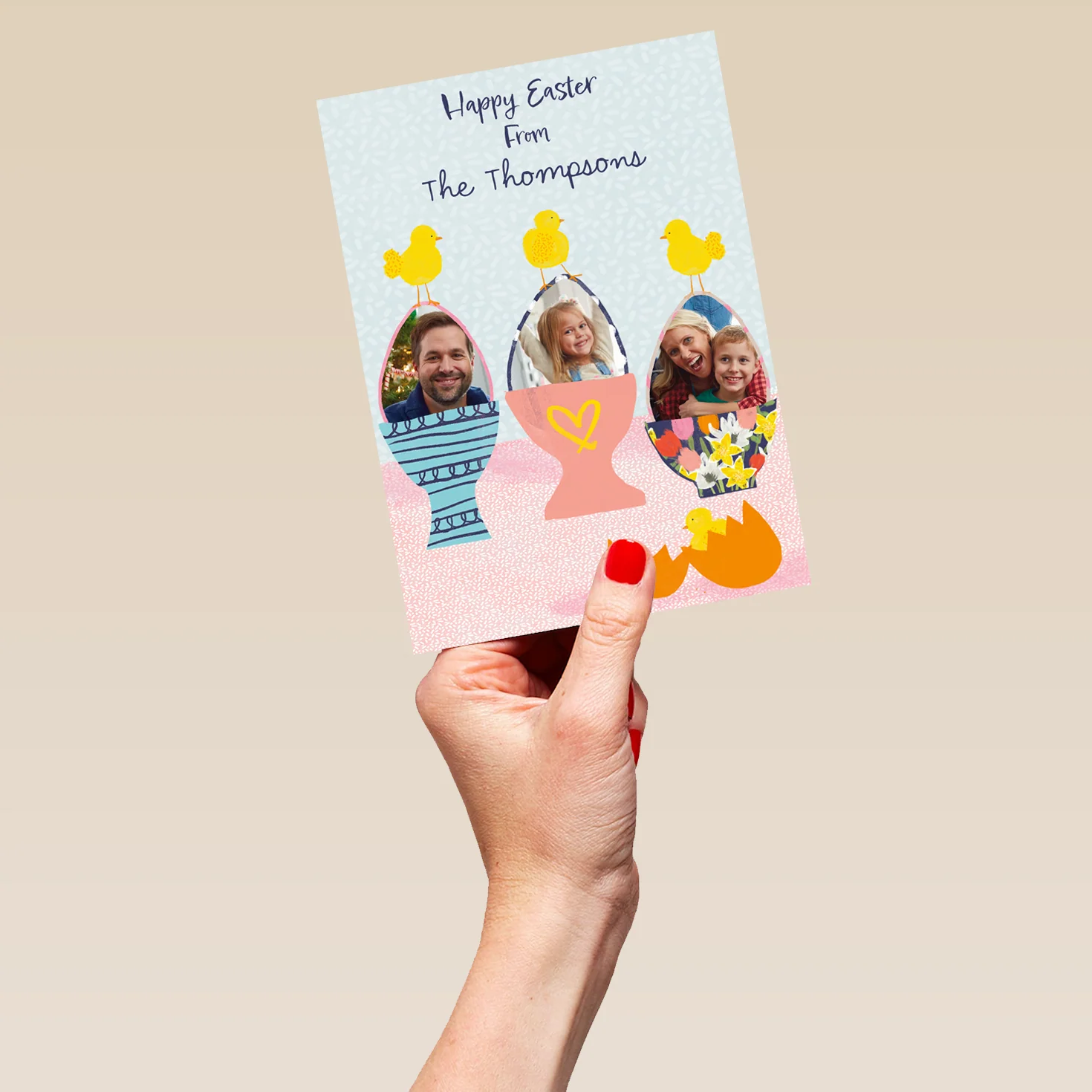 Personalised Eggs and Chicks Photo Collage Upload Easter Card - Image 5