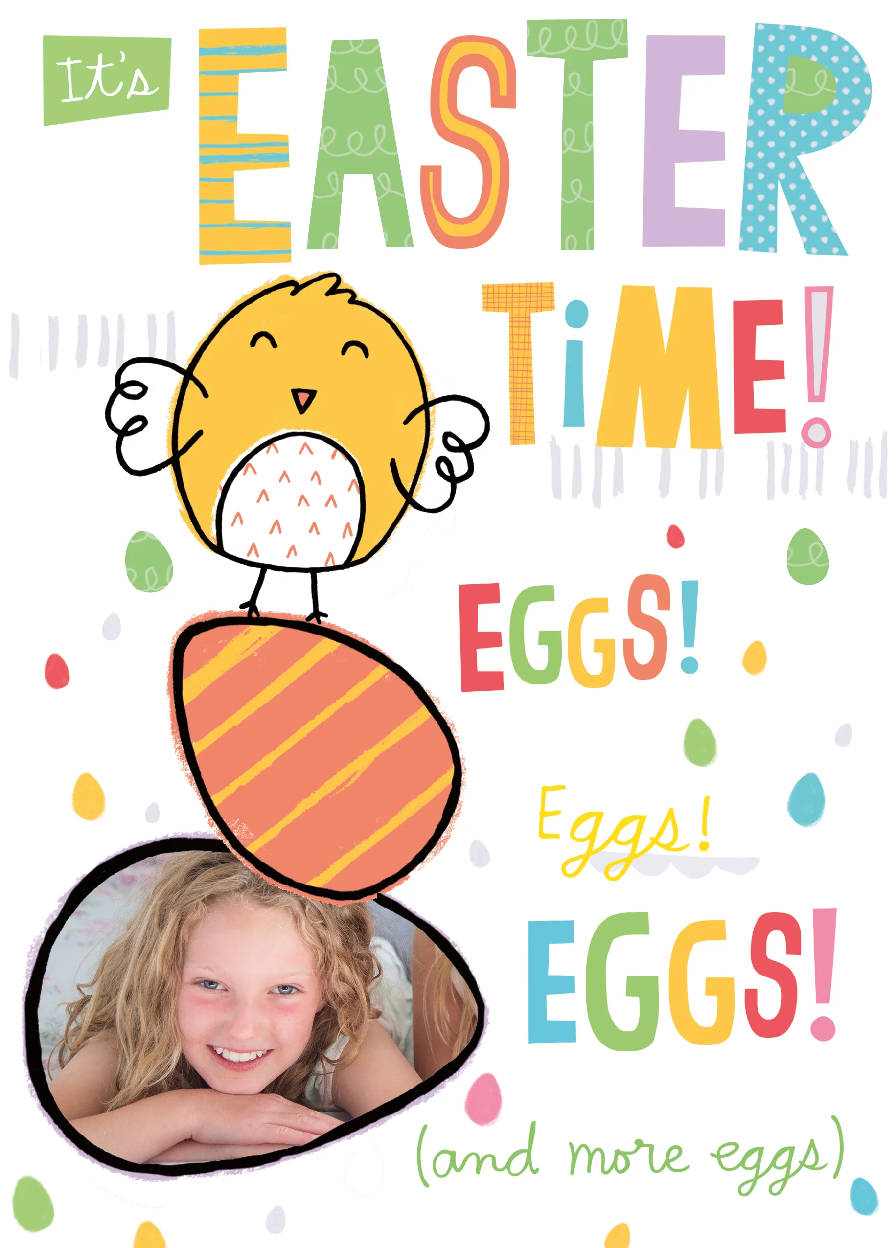 Personalised Eggs Eggs Eggs Photo Upload Easter Card for Kids