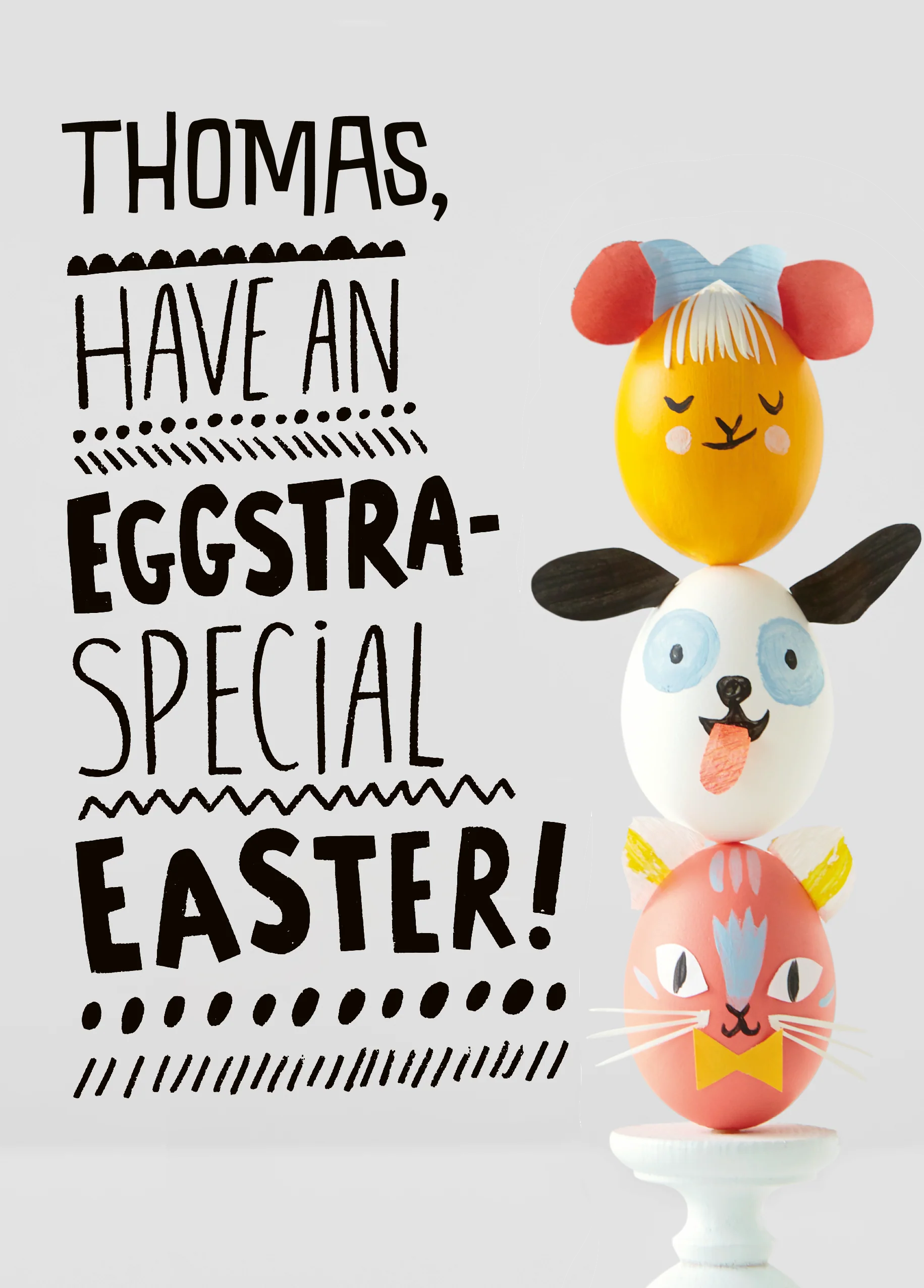 Personalised Eggstra Special Animal Eggs Easter Card